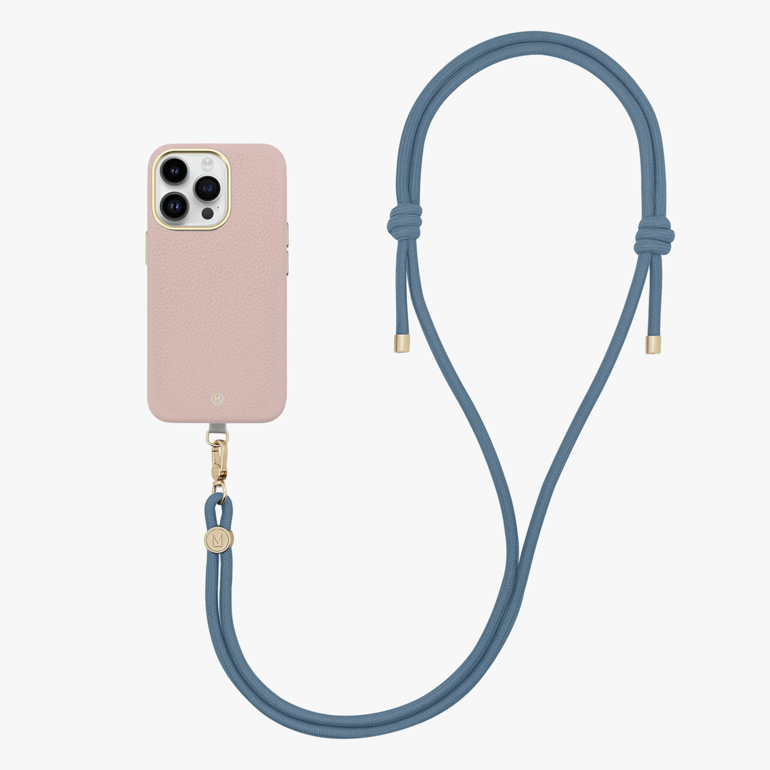 iPhone 13 Leather MagSafe Case with Crossbody Rope Strap