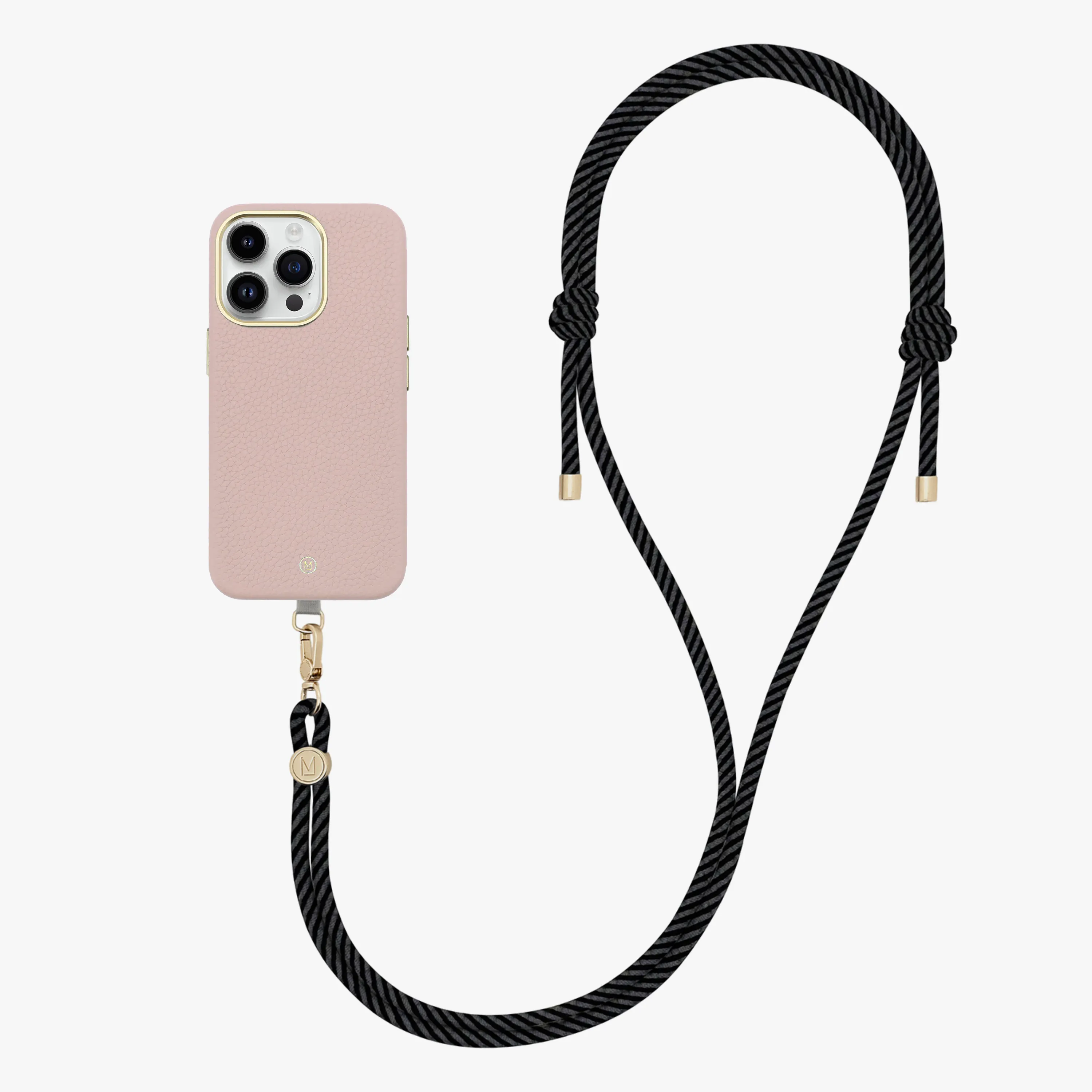 iPhone 13 Leather MagSafe Case with Crossbody Rope Strap