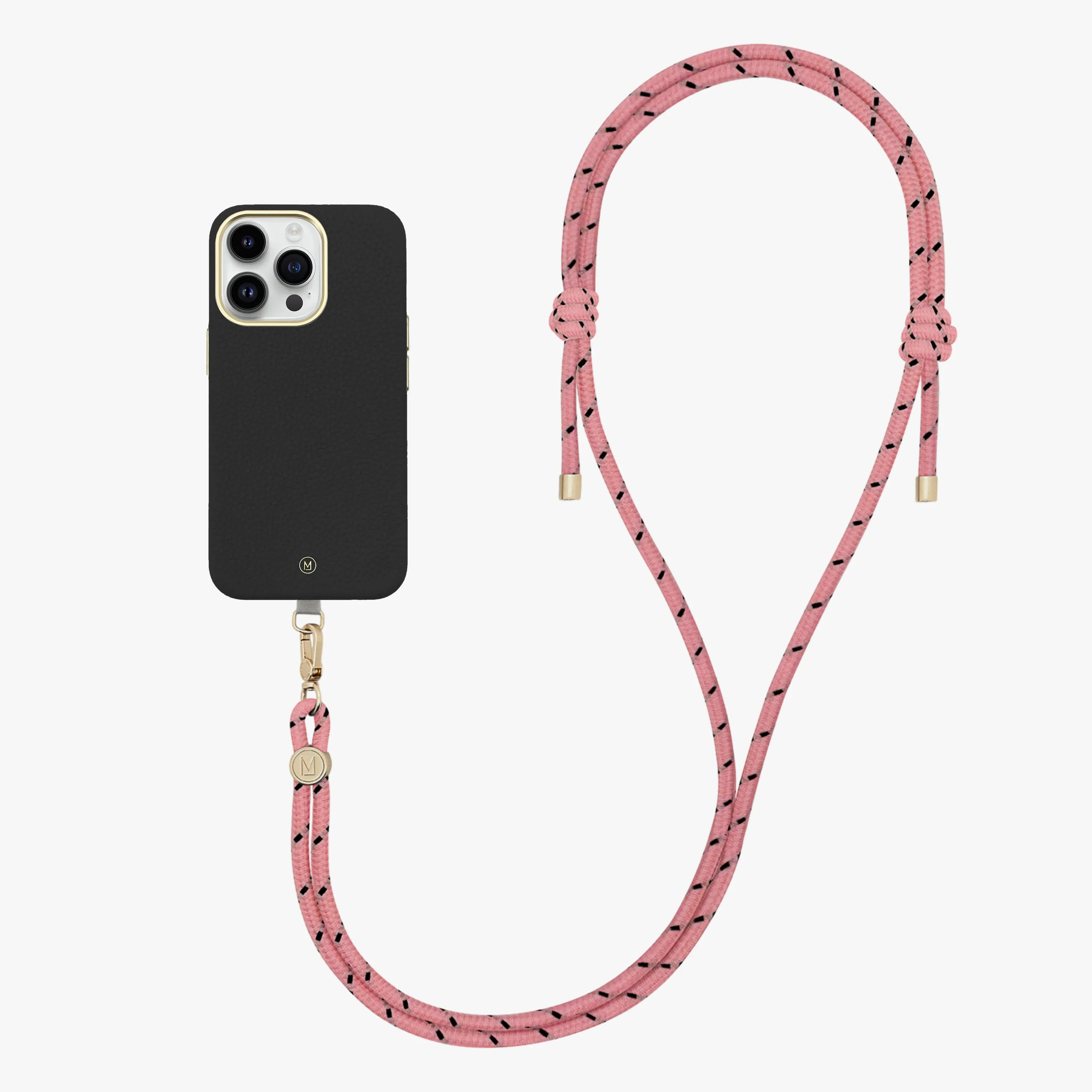 iPhone 13 Leather MagSafe Case with Crossbody Rope Strap