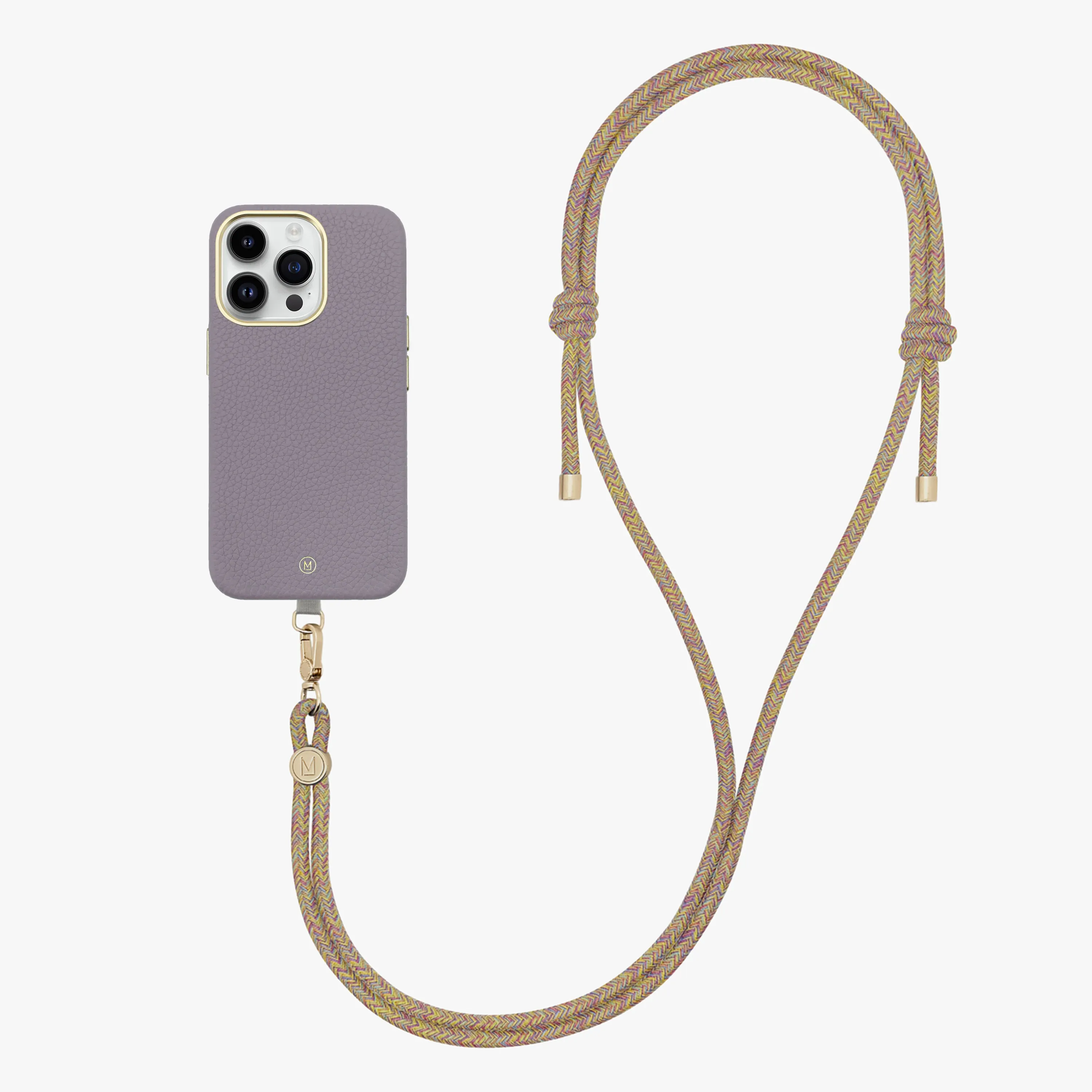 iPhone 13 Leather MagSafe Case with Crossbody Rope Strap