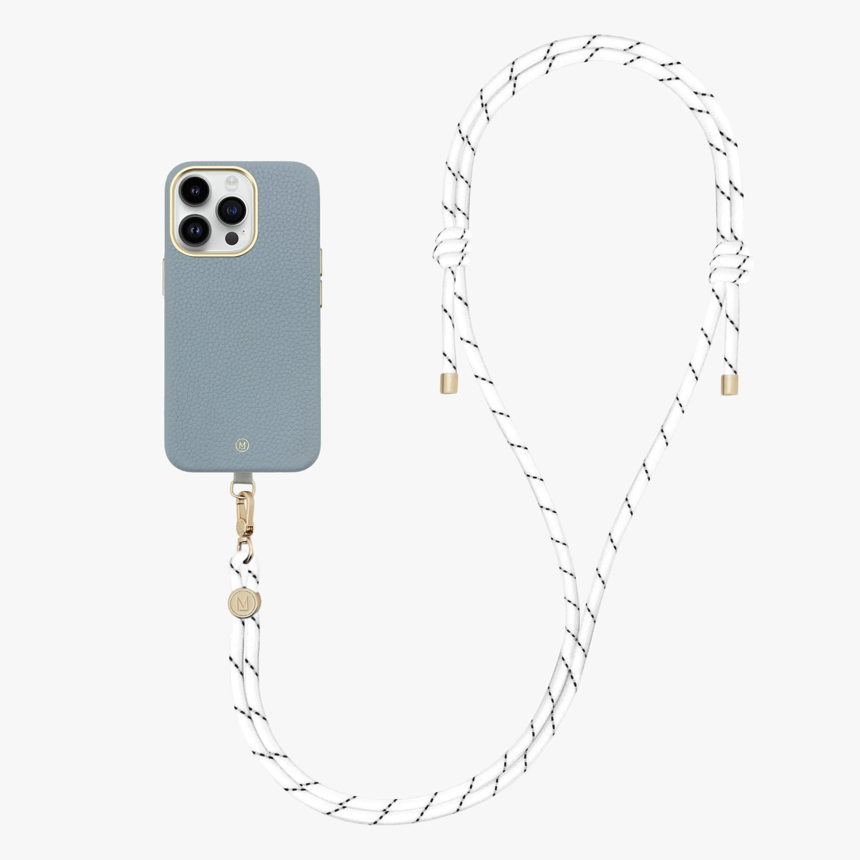 iPhone 13 Leather MagSafe Case with Crossbody Rope Strap