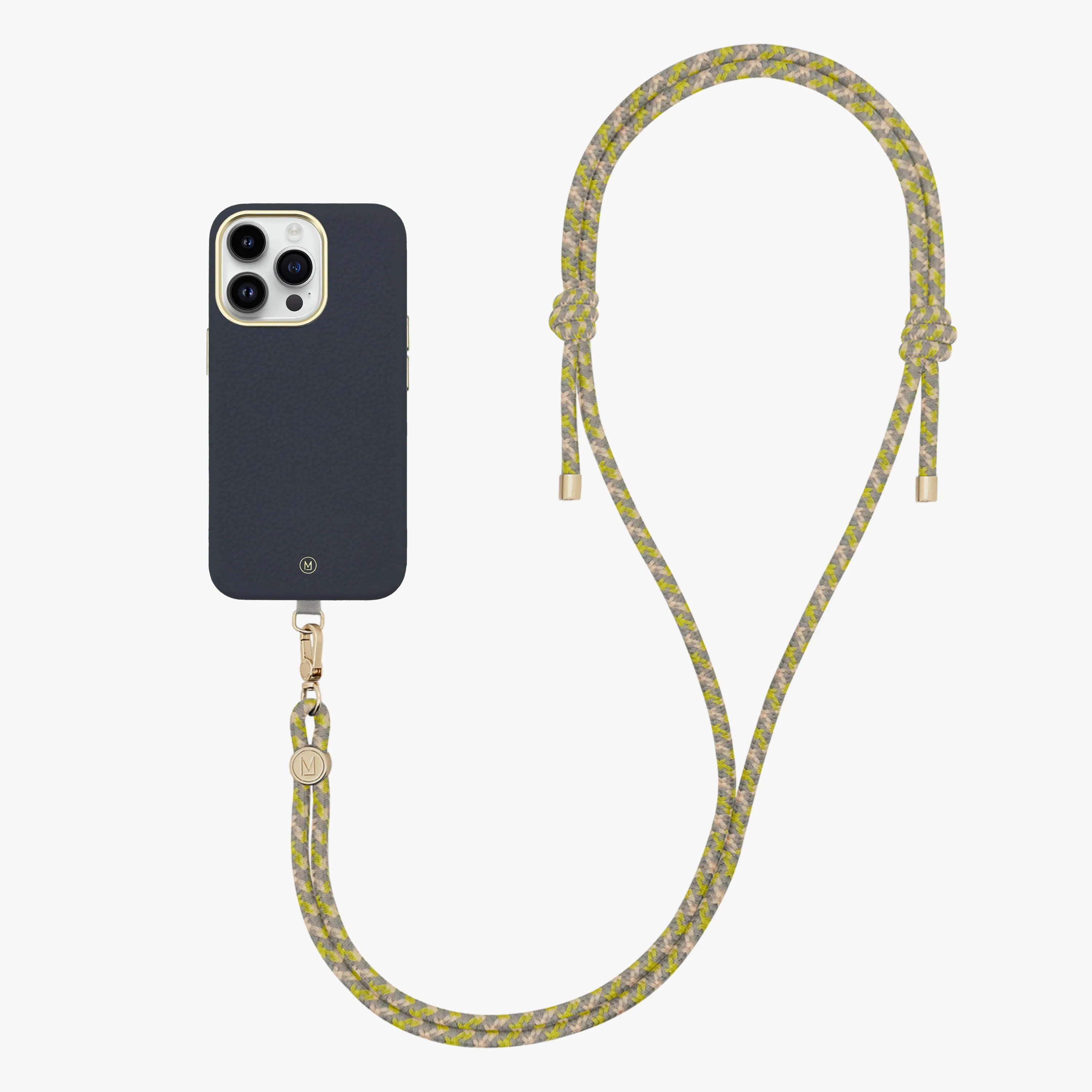iPhone 13 Leather MagSafe Case with Crossbody Rope Strap