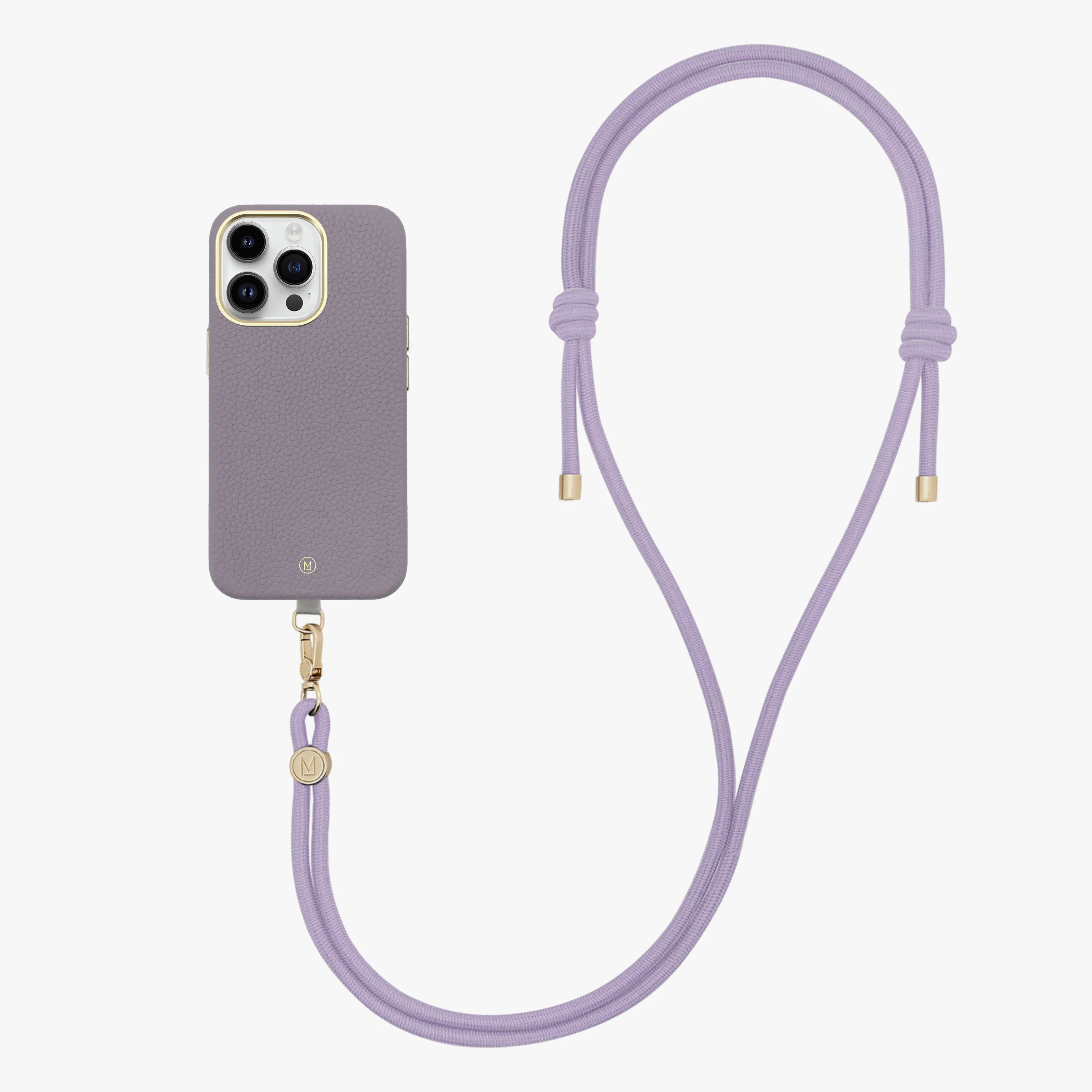 iPhone 13 Leather MagSafe Case with Crossbody Rope Strap