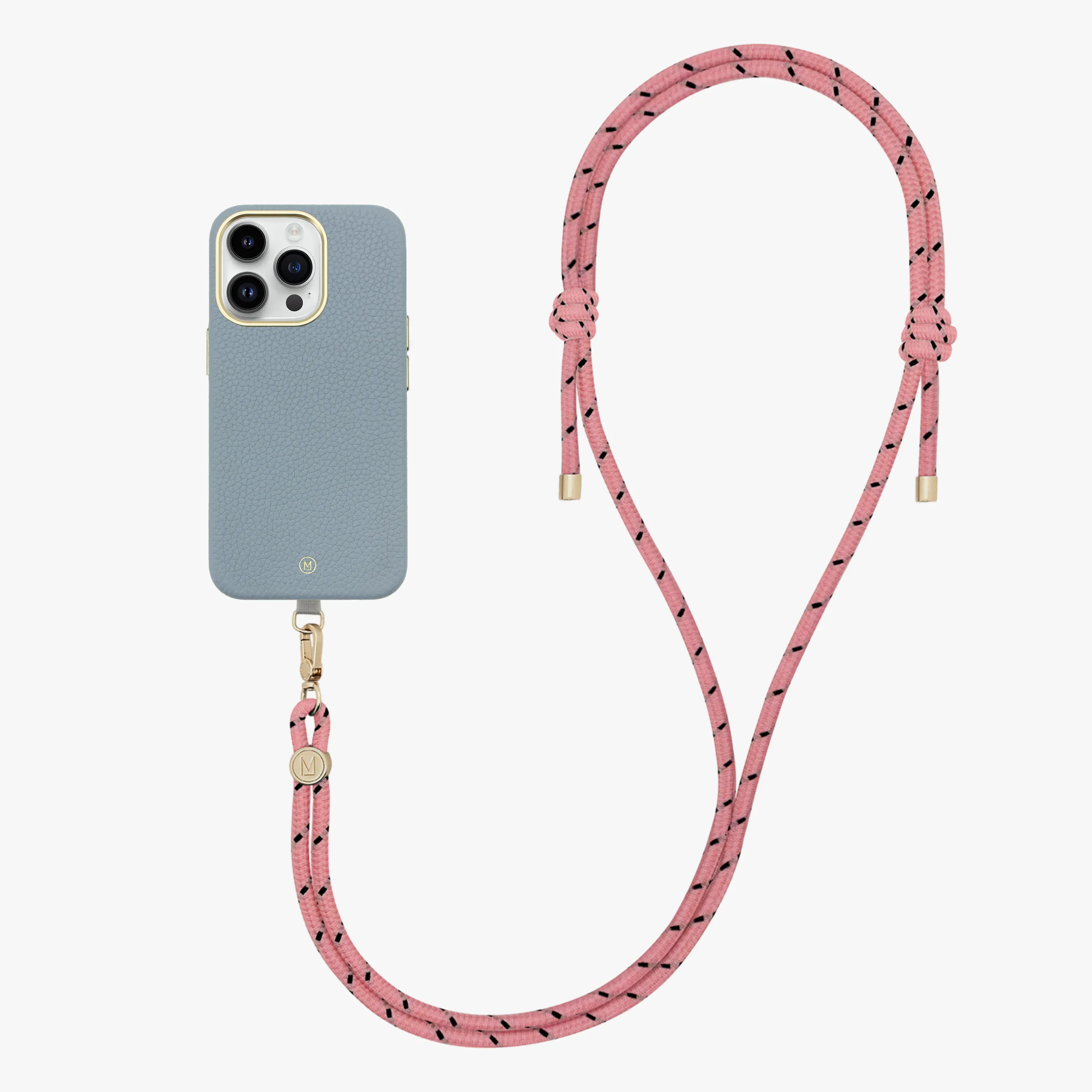 iPhone 13 Leather MagSafe Case with Crossbody Rope Strap