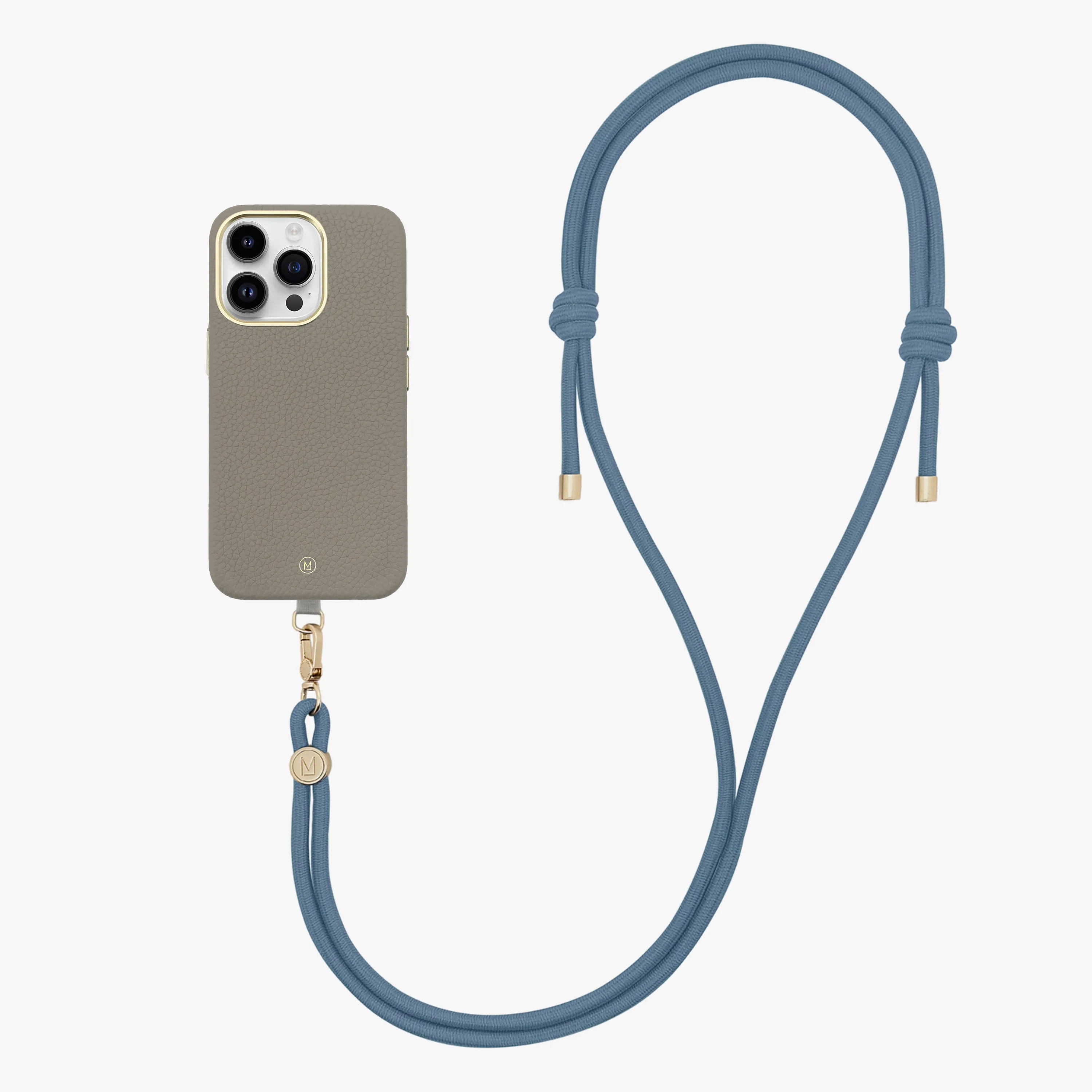 iPhone 13 Leather MagSafe Case with Crossbody Rope Strap