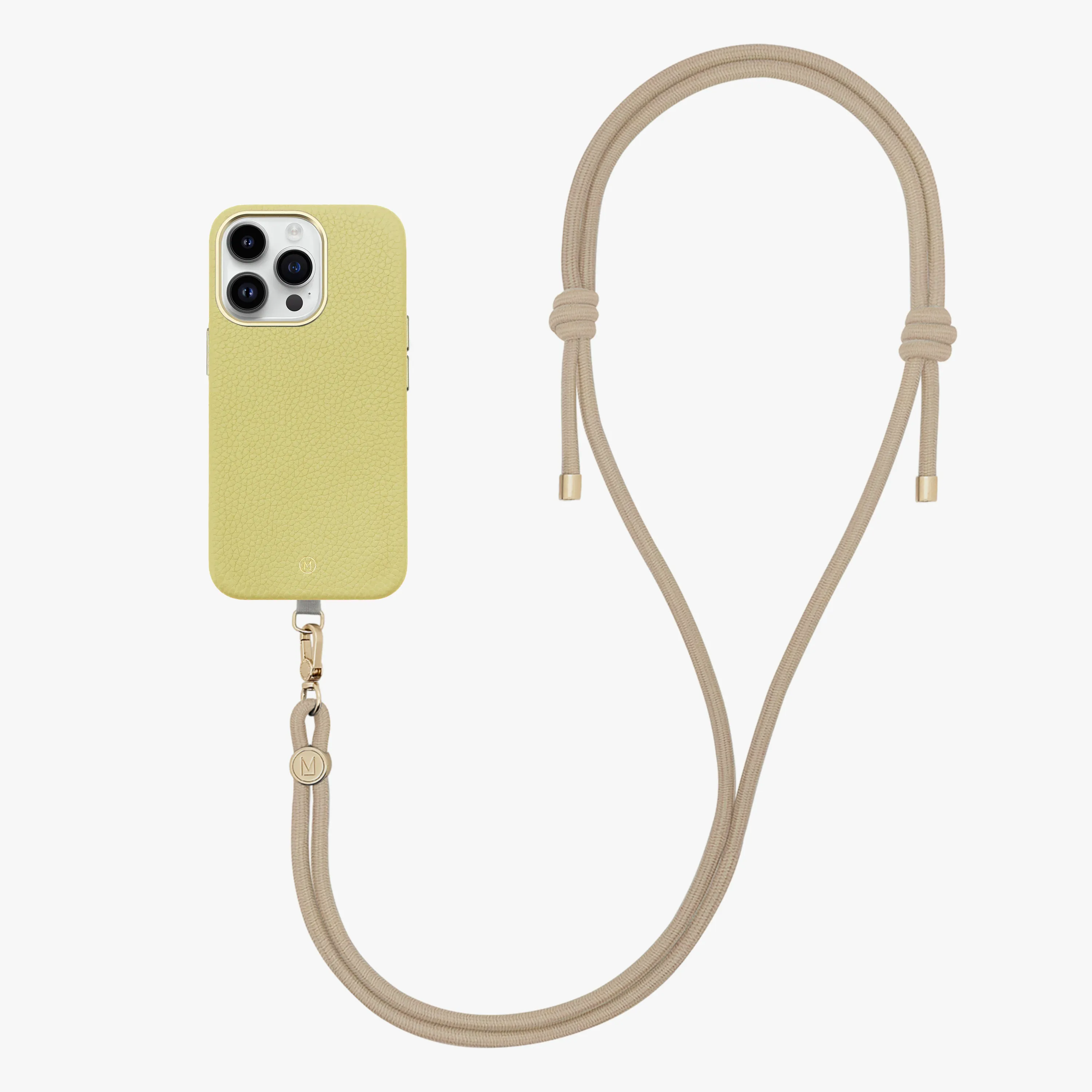 iPhone 13 Leather MagSafe Case with Crossbody Rope Strap