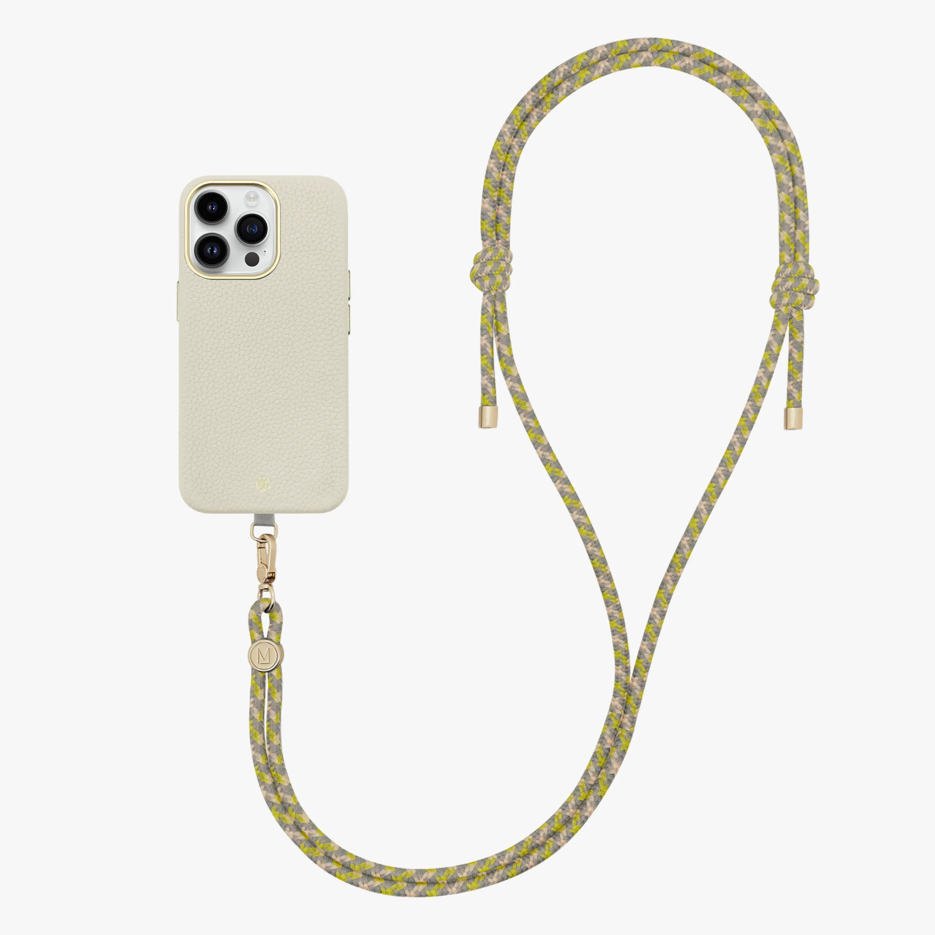 iPhone 13 Leather MagSafe Case with Crossbody Rope Strap