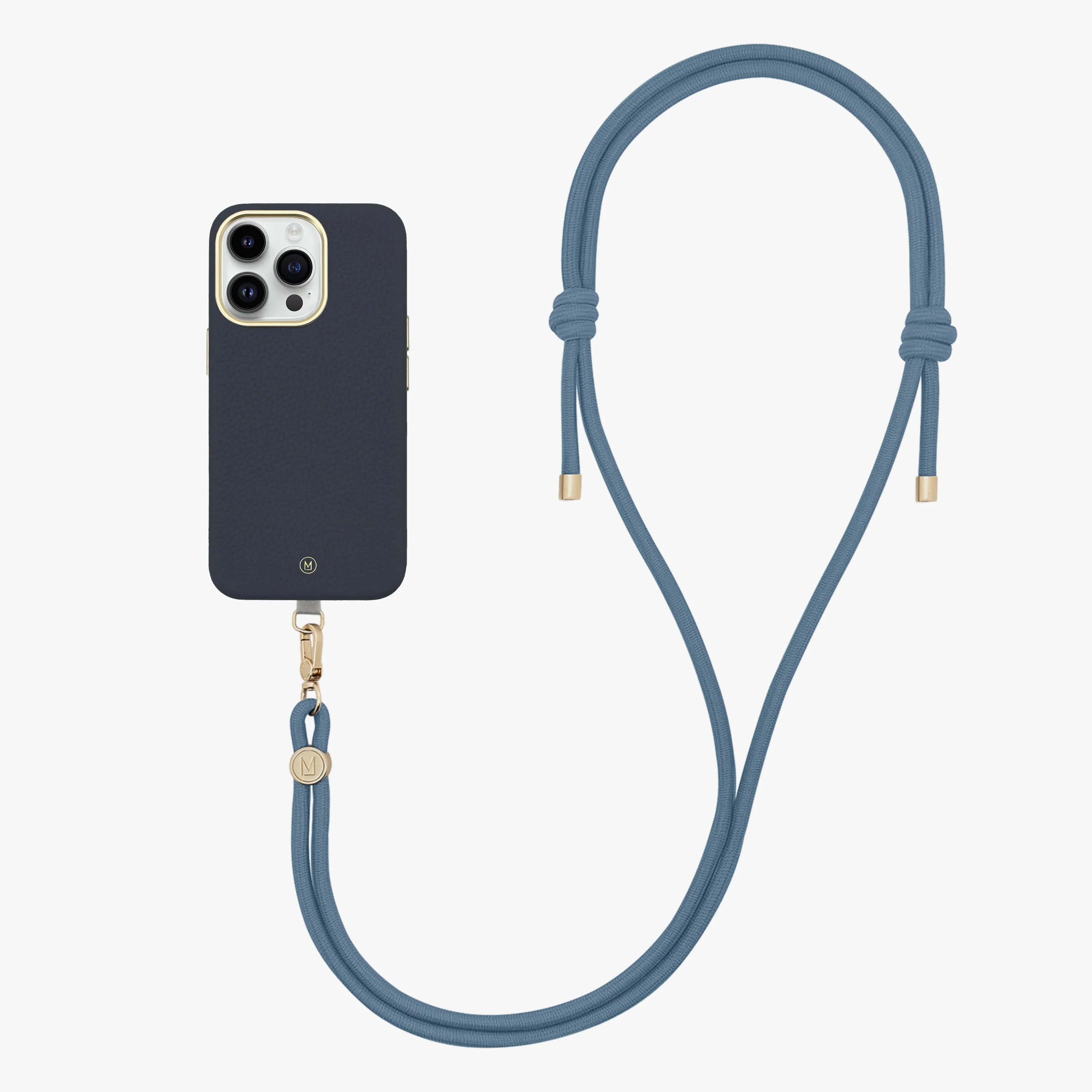 iPhone 13 Leather MagSafe Case with Crossbody Rope Strap