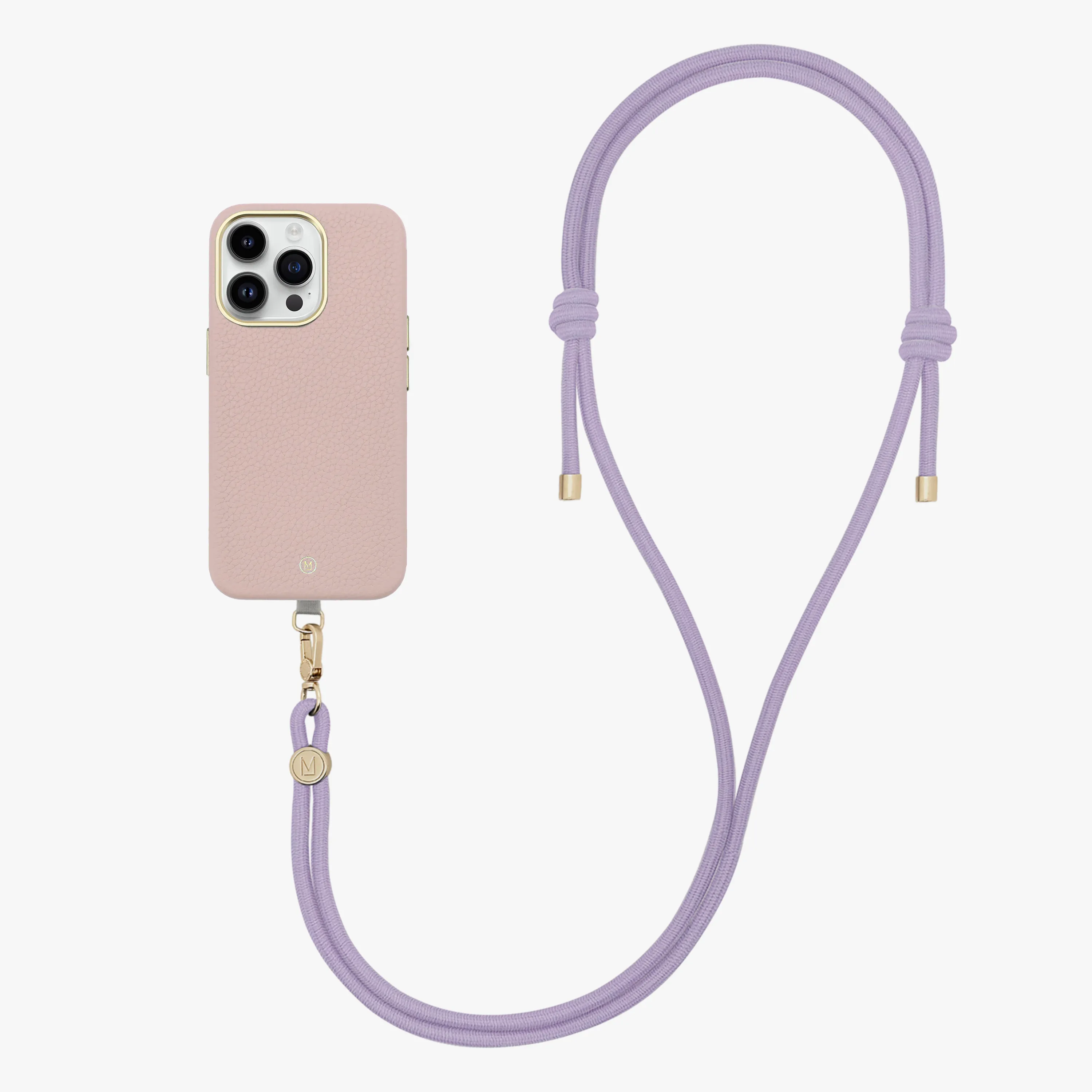iPhone 13 Leather MagSafe Case with Crossbody Rope Strap