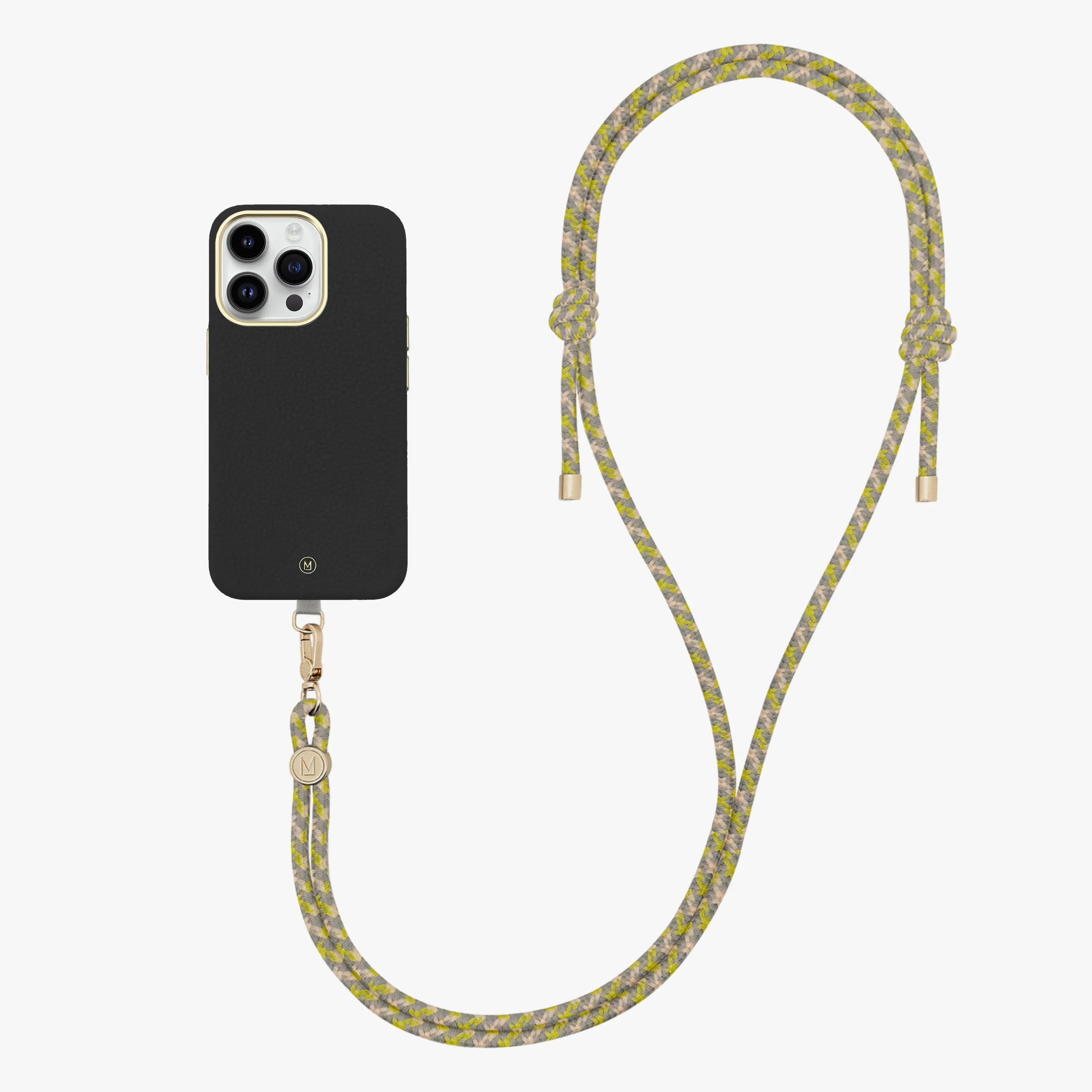 iPhone 13 Leather MagSafe Case with Crossbody Rope Strap