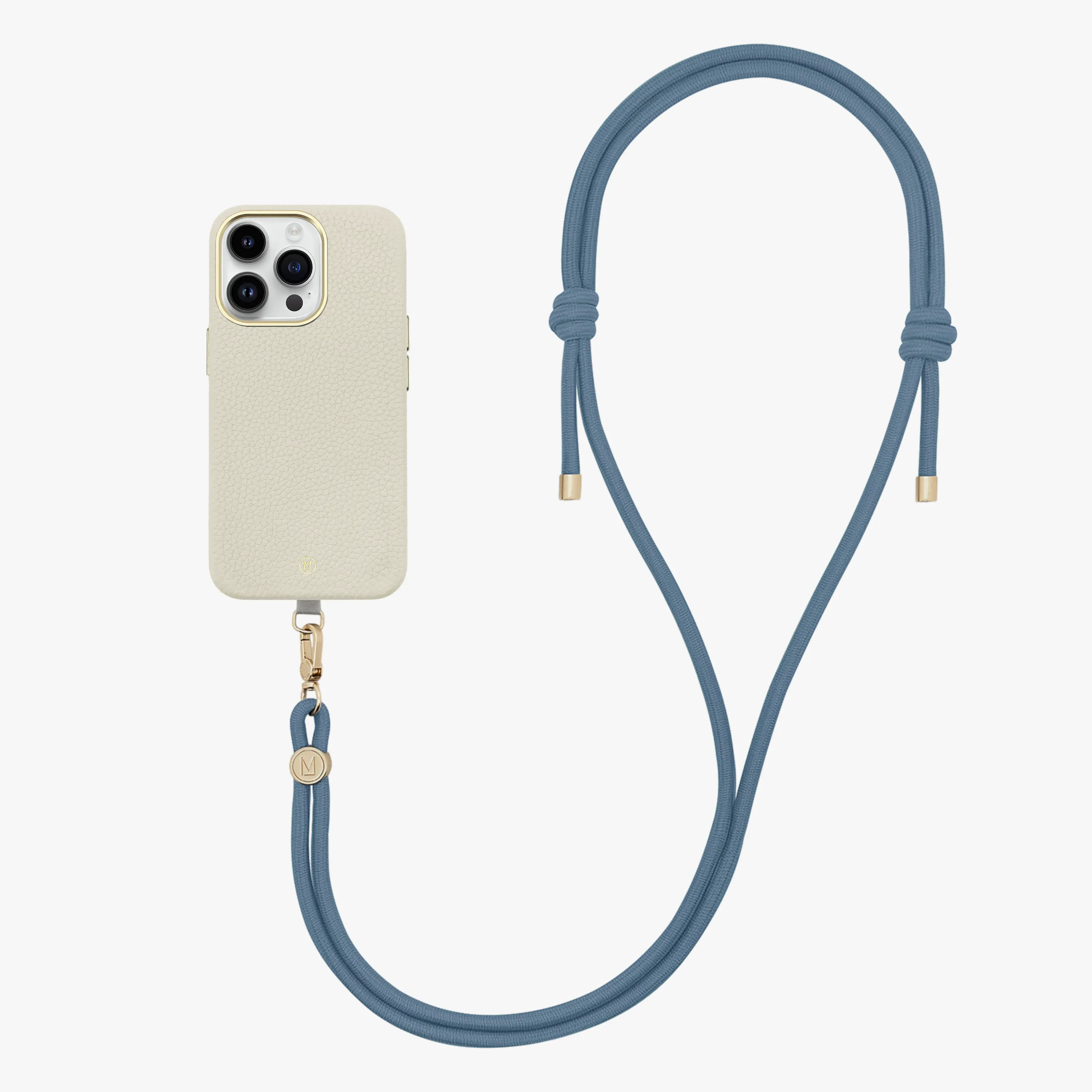 iPhone 13 Leather MagSafe Case with Crossbody Rope Strap