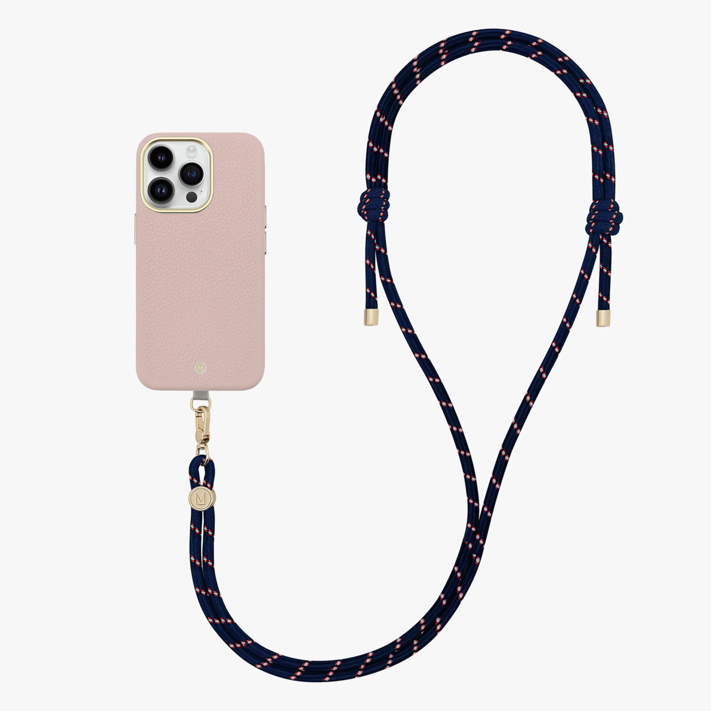 iPhone 13 Leather MagSafe Case with Crossbody Rope Strap