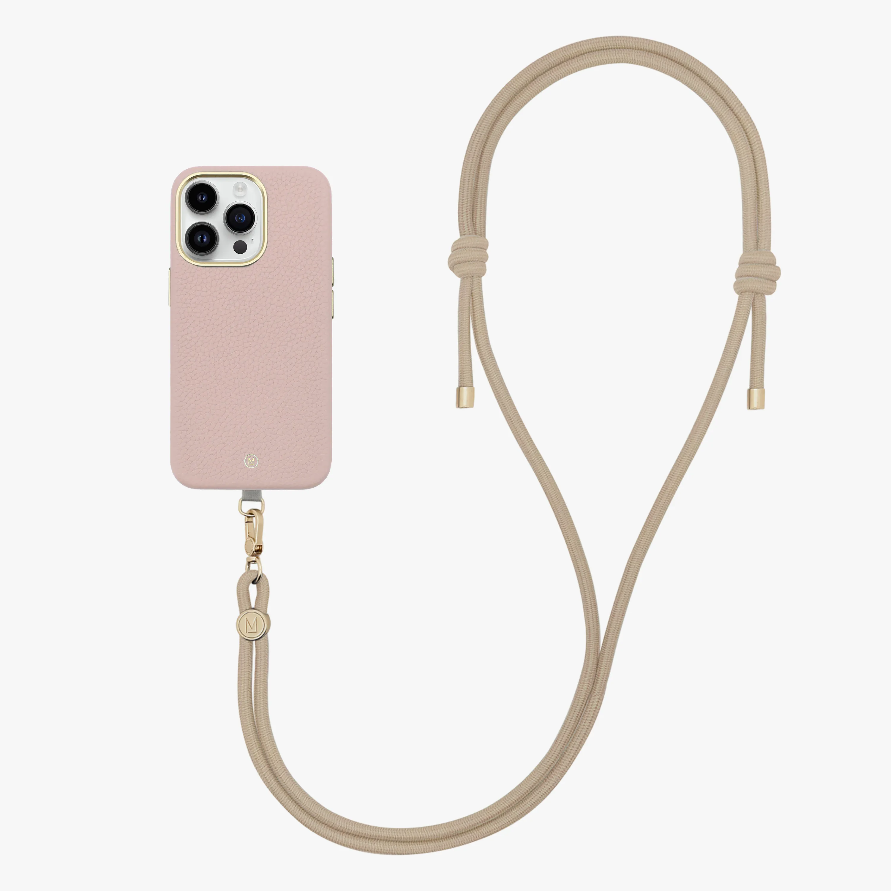 iPhone 13 Leather MagSafe Case with Crossbody Rope Strap