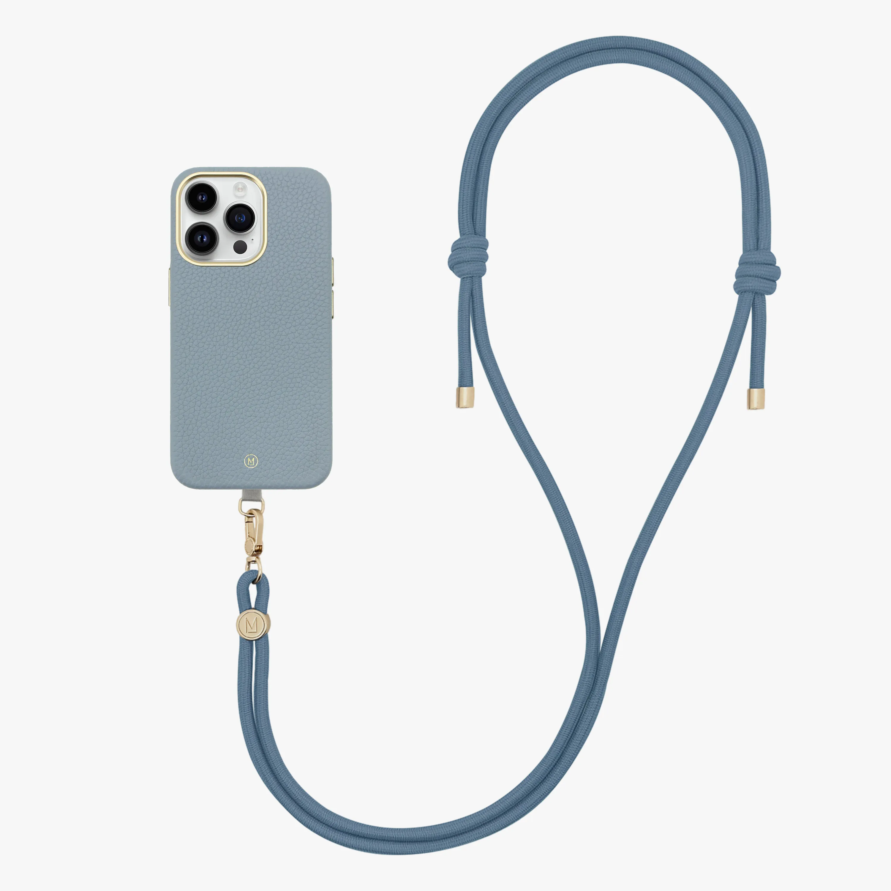 iPhone 13 Leather MagSafe Case with Crossbody Rope Strap