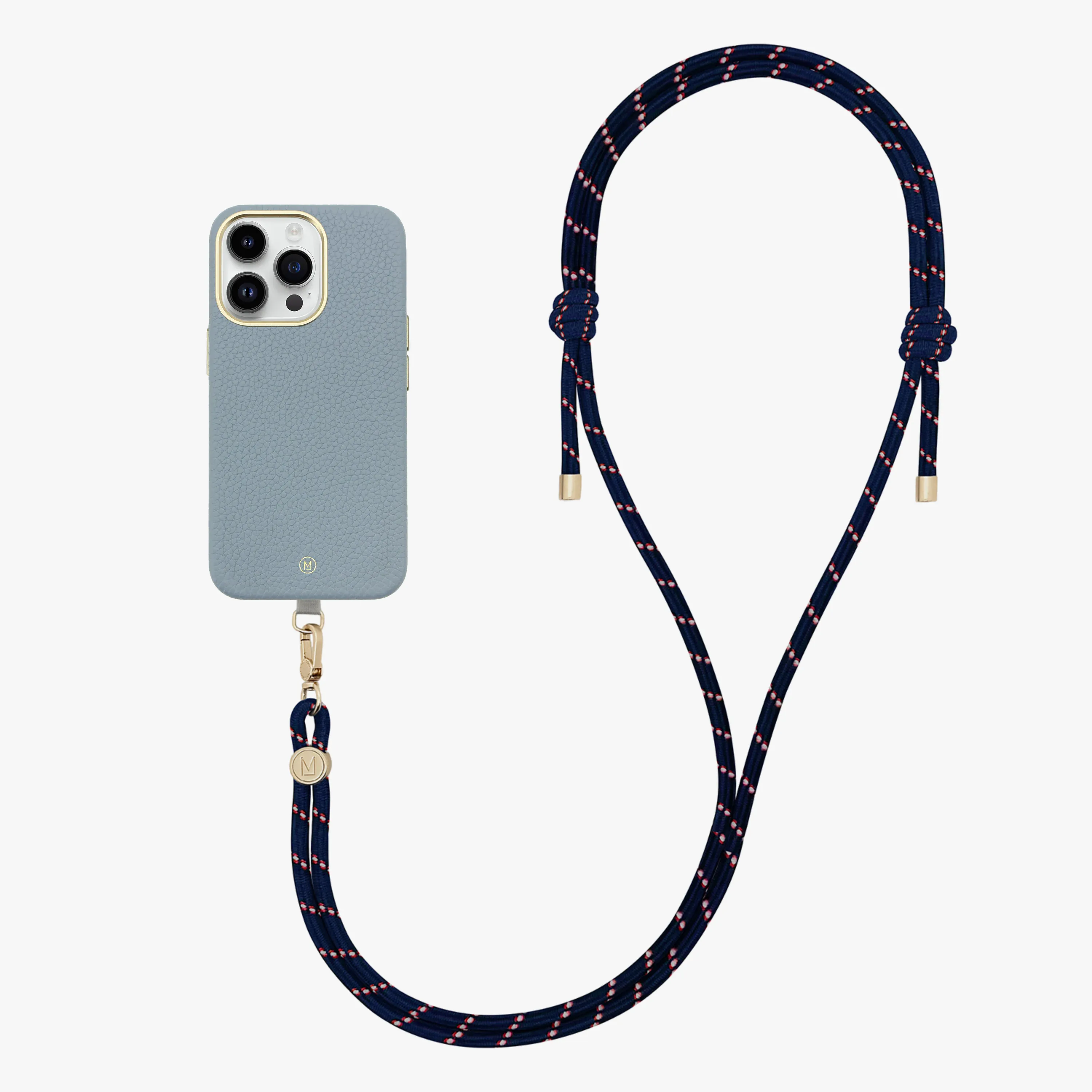 iPhone 13 Leather MagSafe Case with Crossbody Rope Strap