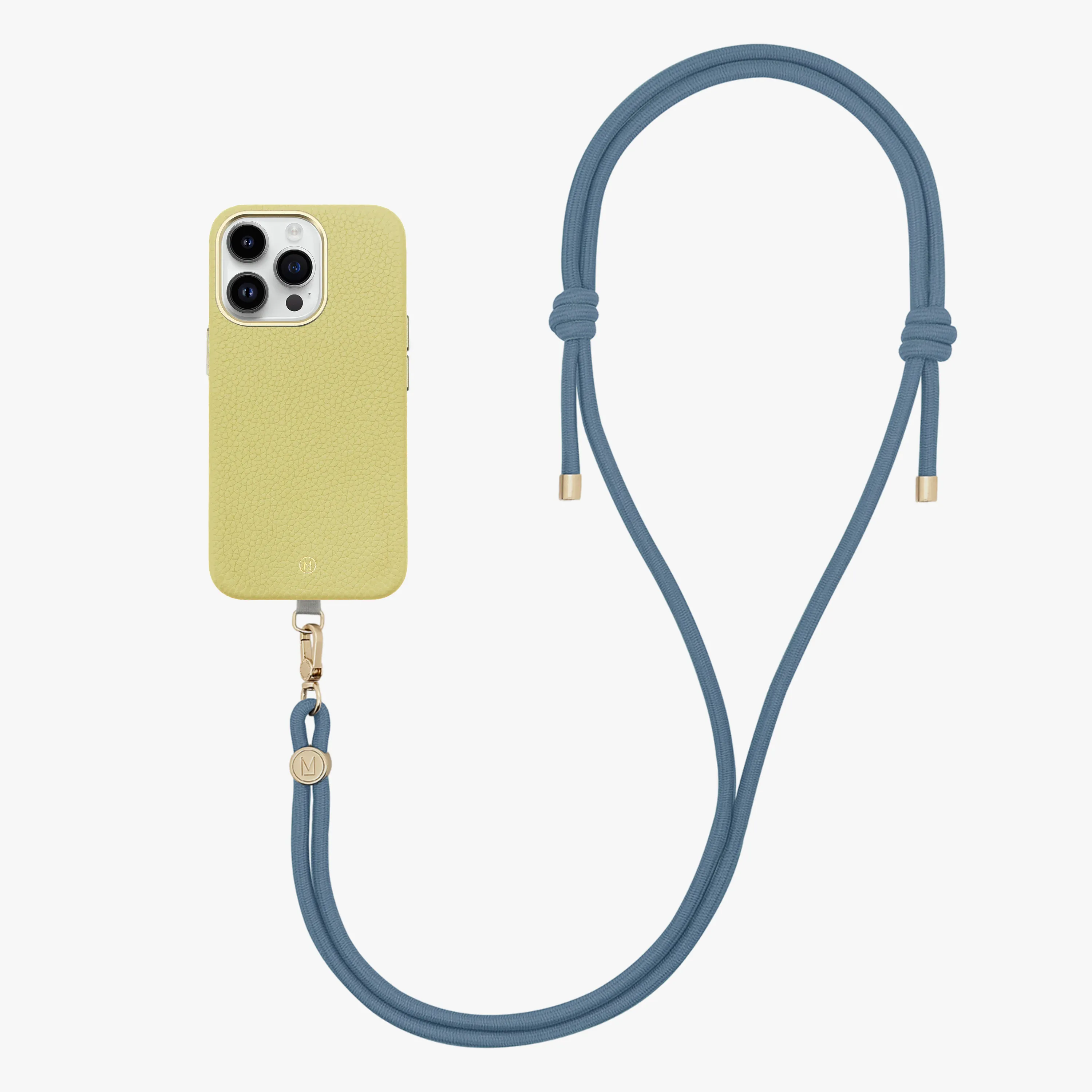 iPhone 13 Leather MagSafe Case with Crossbody Rope Strap
