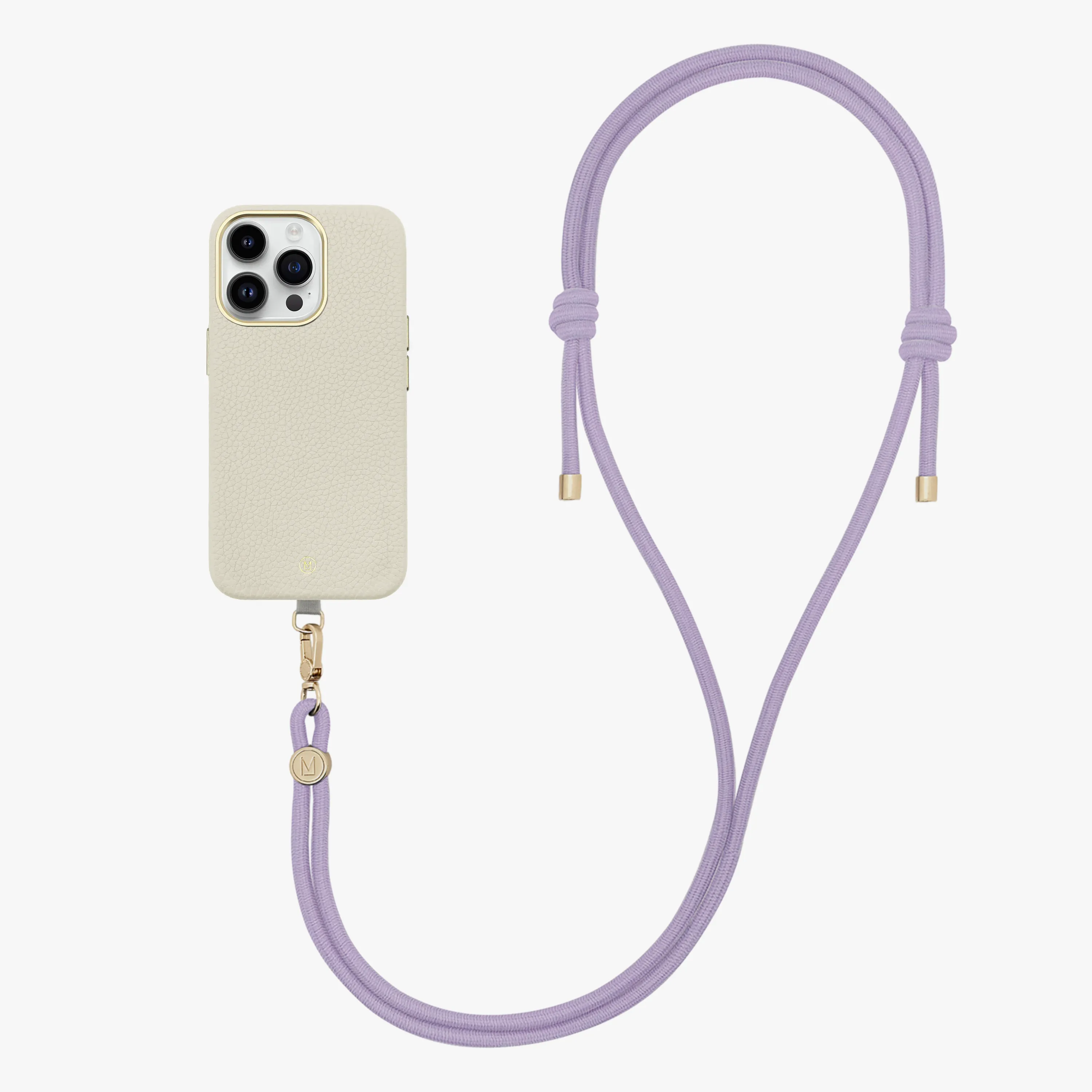 iPhone 13 Leather MagSafe Case with Crossbody Rope Strap