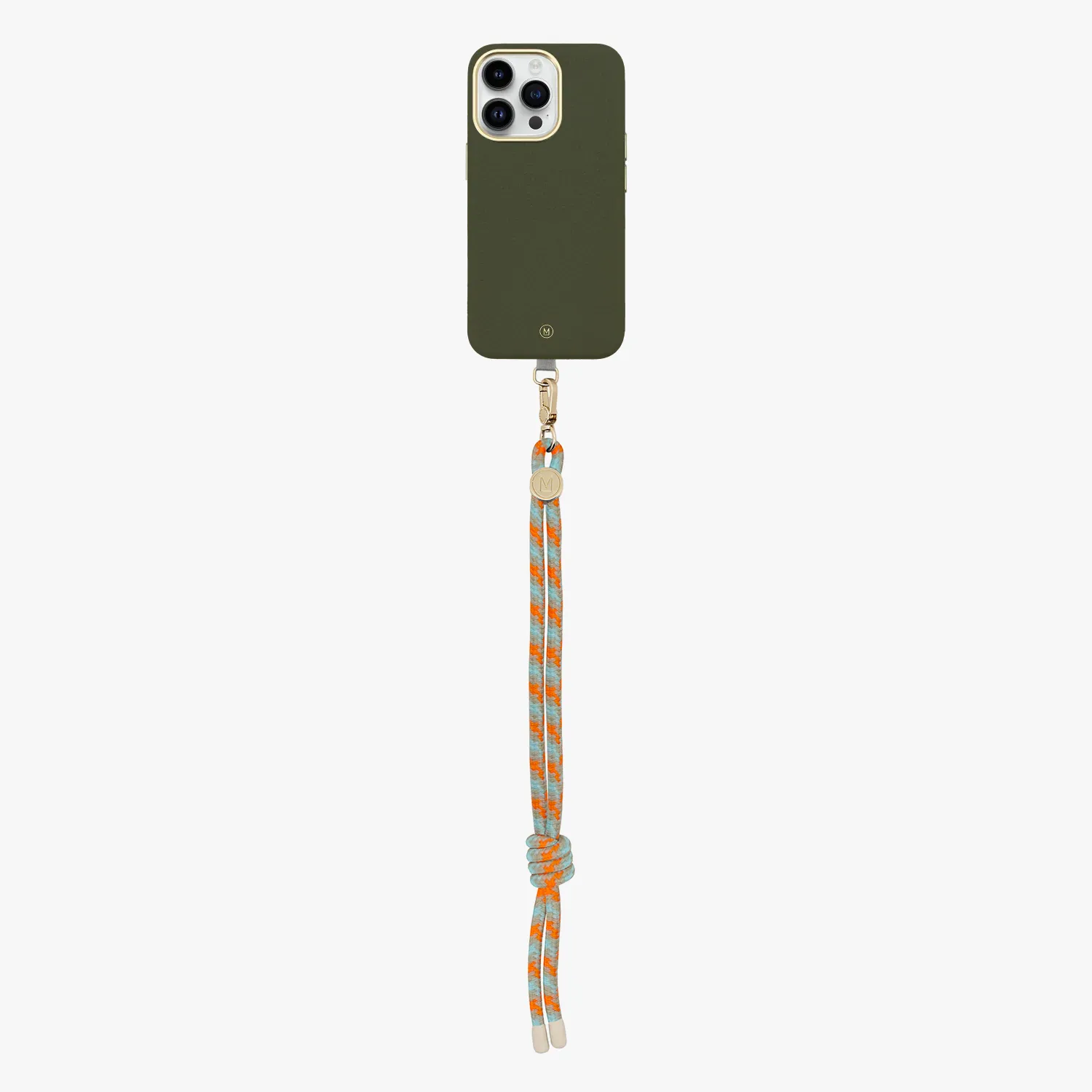 iPhone 13 Pro Leather MagSafe Case with Wrist Rope Strap