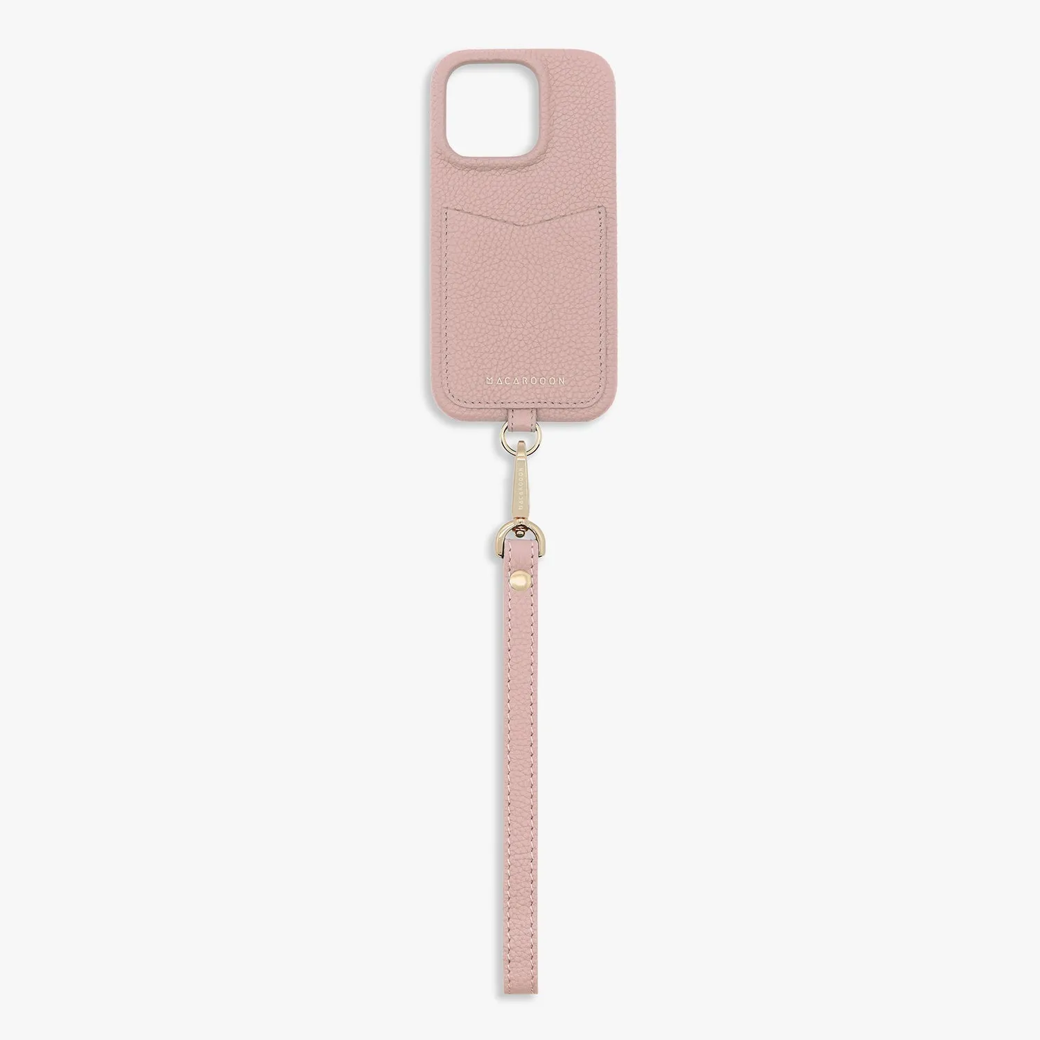 iPhone 15 Leather Sling Card Case with Wrist Leather Strap