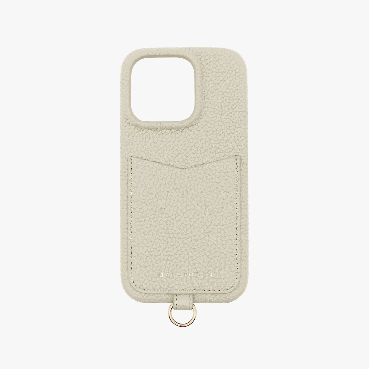 iPhone 15 Leather Sling Card Case with Wrist Leather Strap