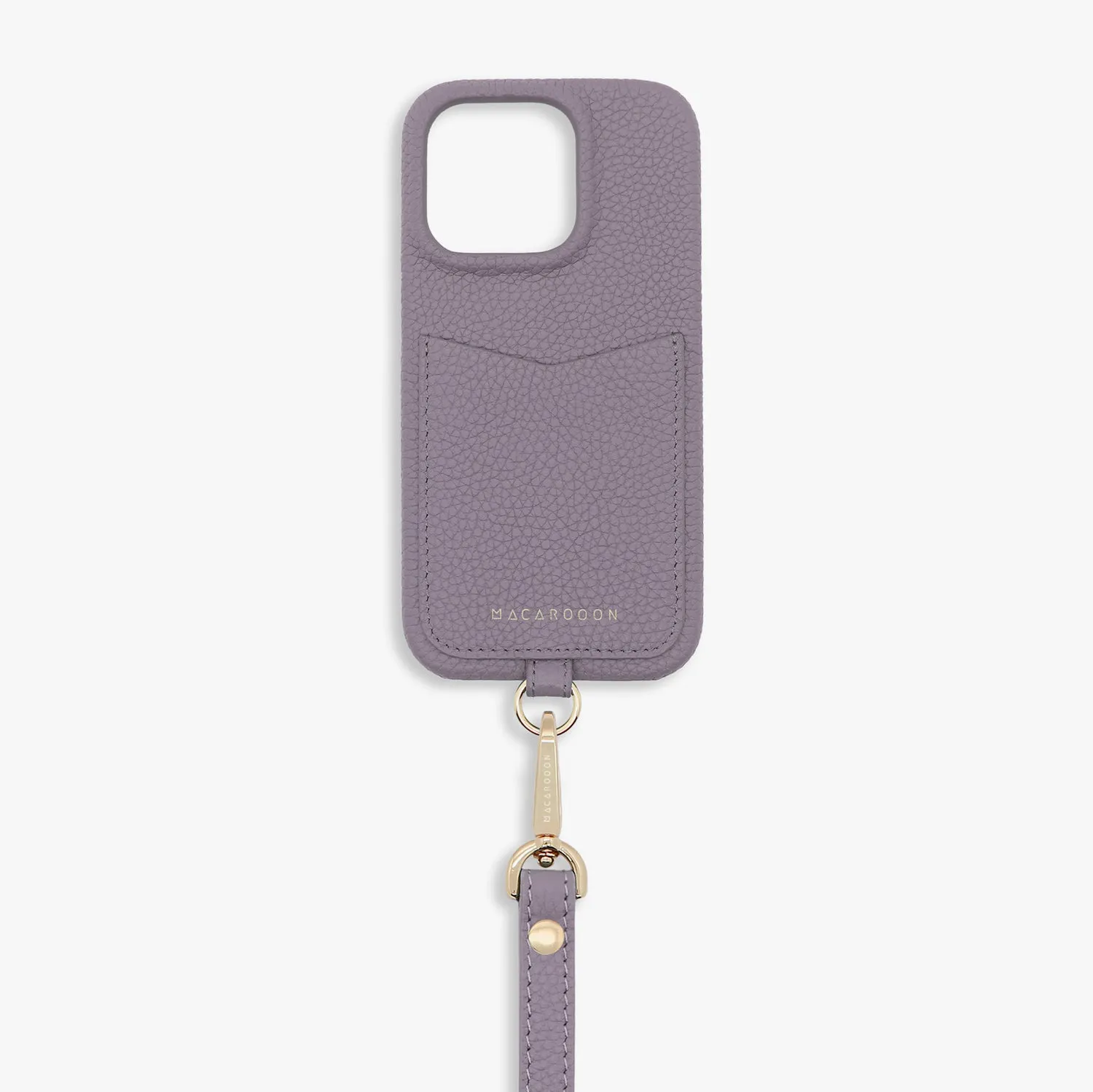 iPhone 15 Leather Sling Card Case with Wrist Leather Strap