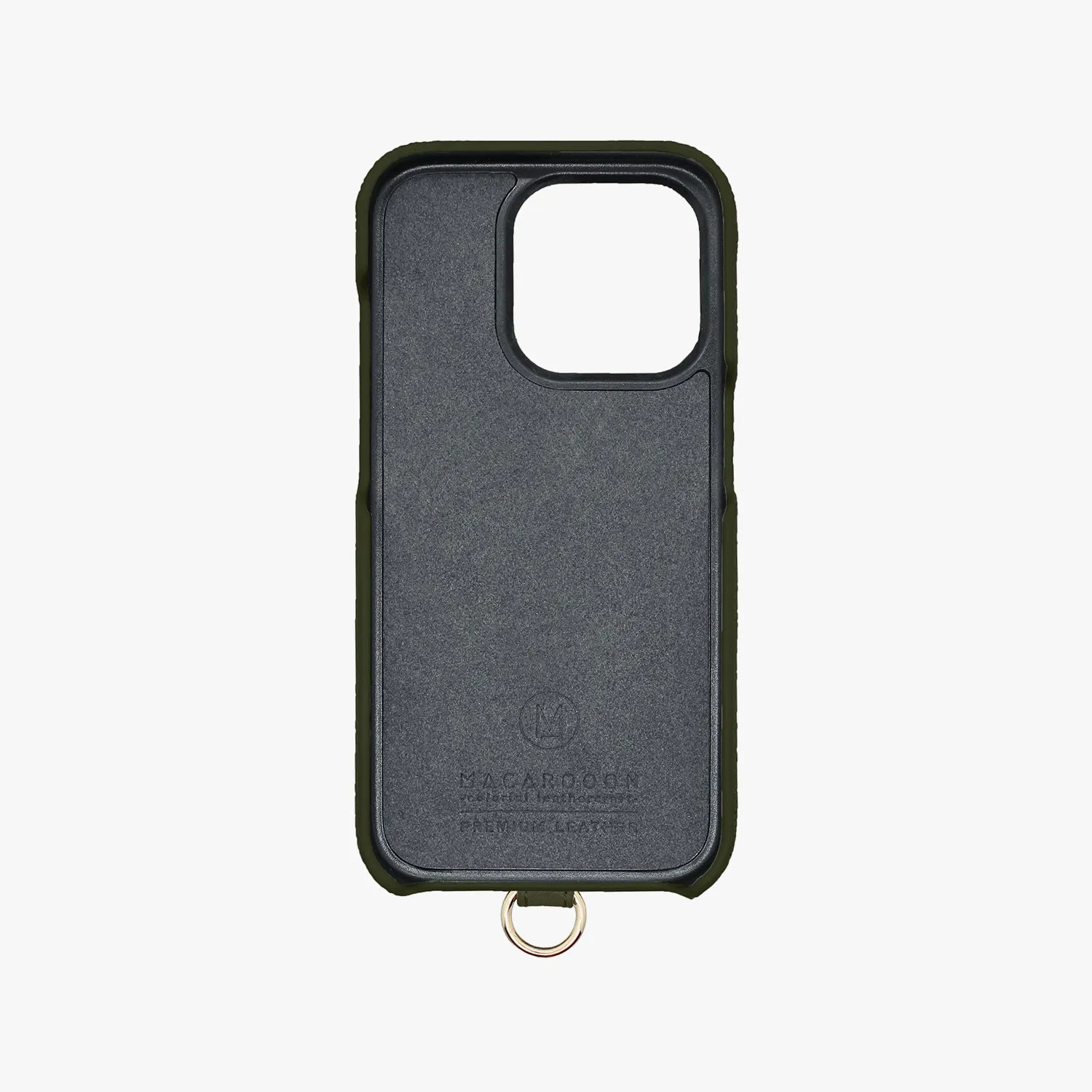 iPhone 15 Leather Sling Card Case with Wrist Leather Strap
