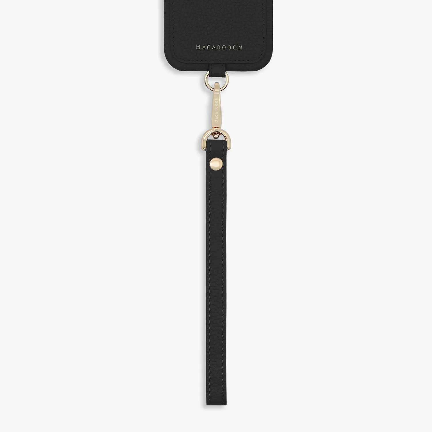 iPhone 15 Leather Sling Card Case with Wrist Leather Strap