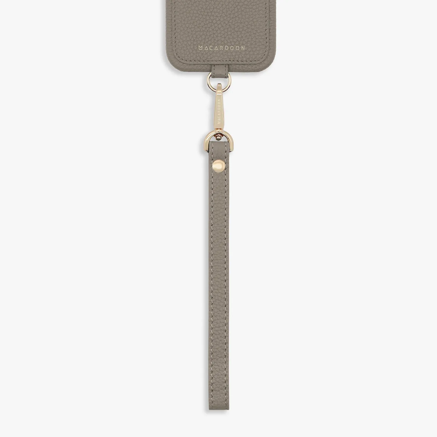 iPhone 15 Leather Sling Card Case with Wrist Leather Strap