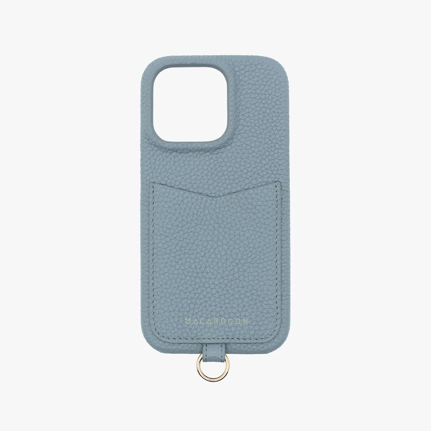 iPhone 15 Leather Sling Card Case with Wrist Leather Strap