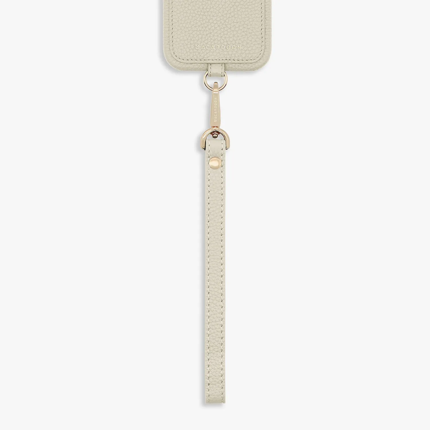 iPhone 15 Leather Sling Card Case with Wrist Leather Strap
