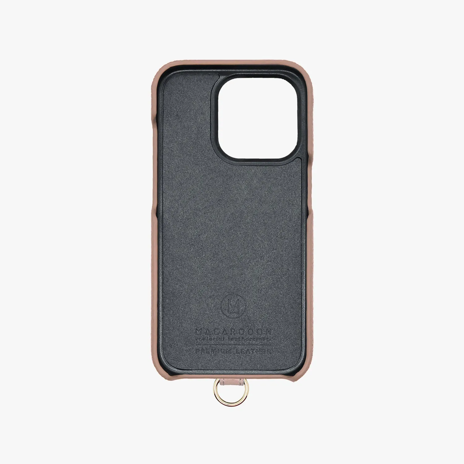 iPhone 15 Leather Sling Card Case with Wrist Leather Strap