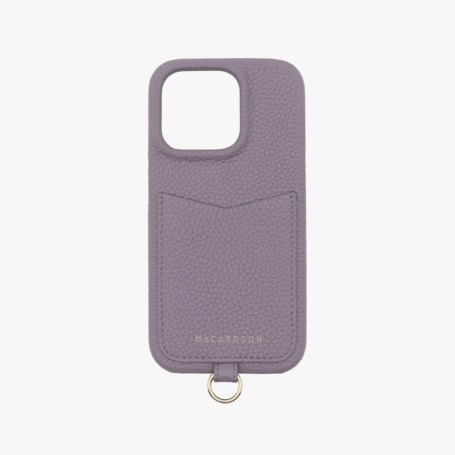 iPhone 15 Leather Sling Card Case with Wrist Leather Strap