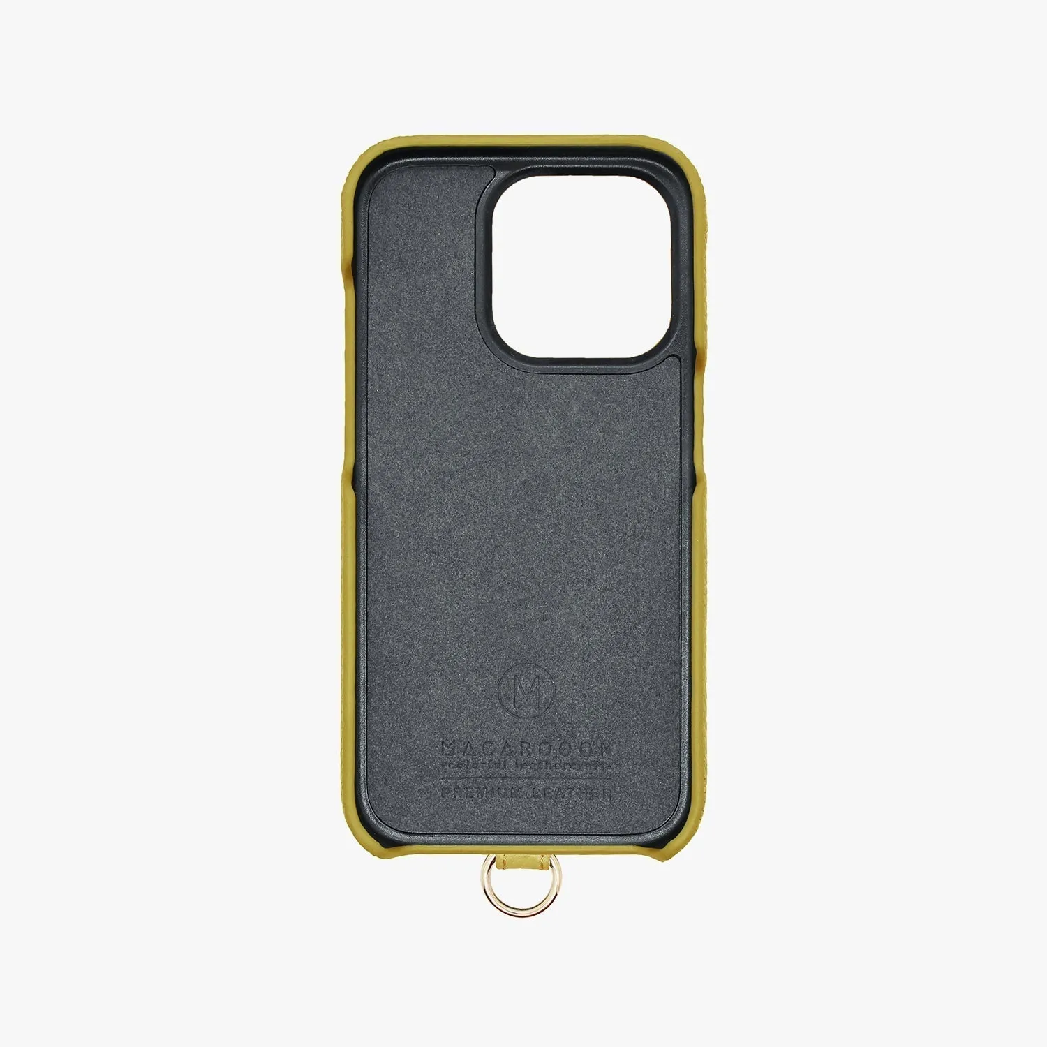 iPhone 15 Leather Sling Card Case with Wrist Leather Strap