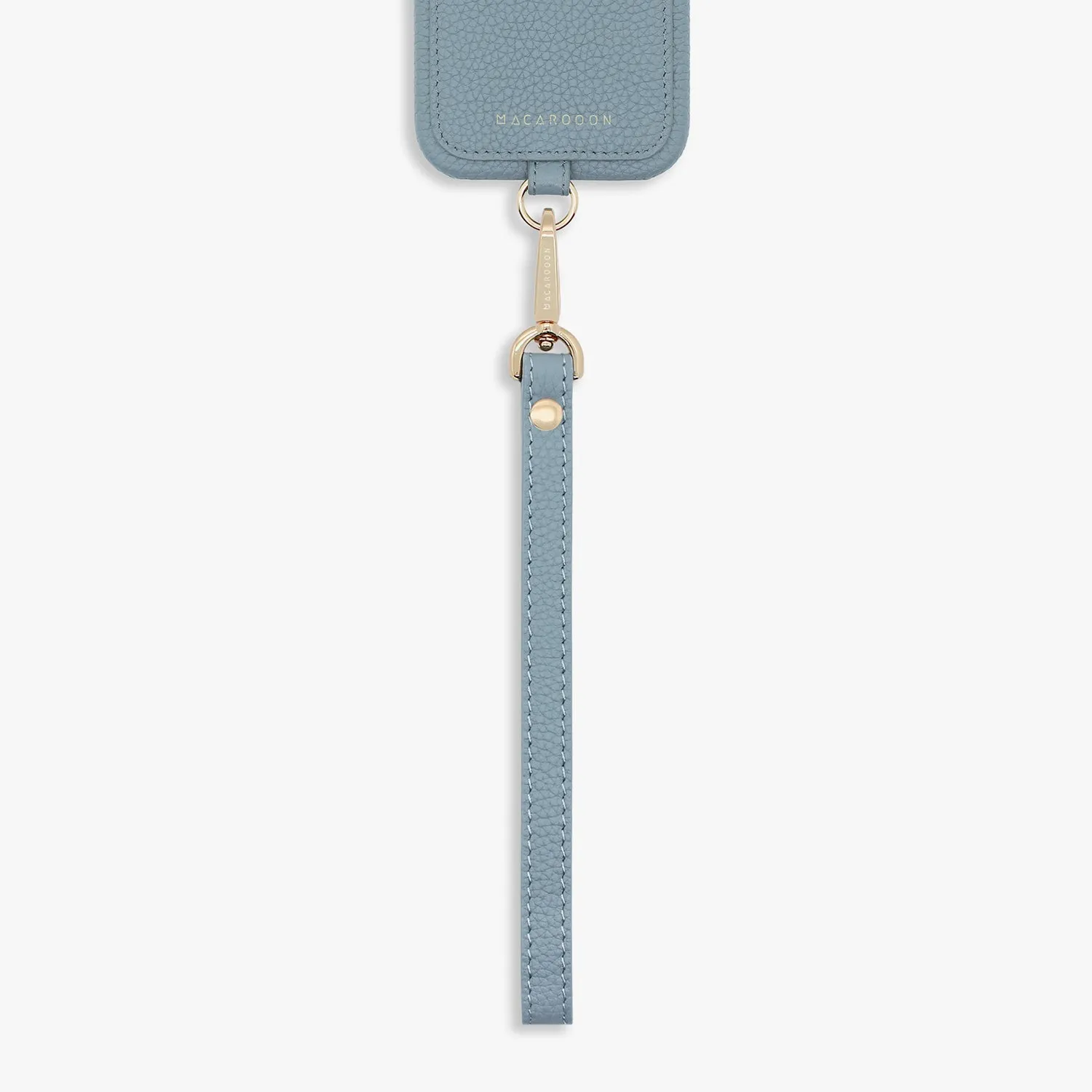 iPhone 15 Leather Sling Card Case with Wrist Leather Strap