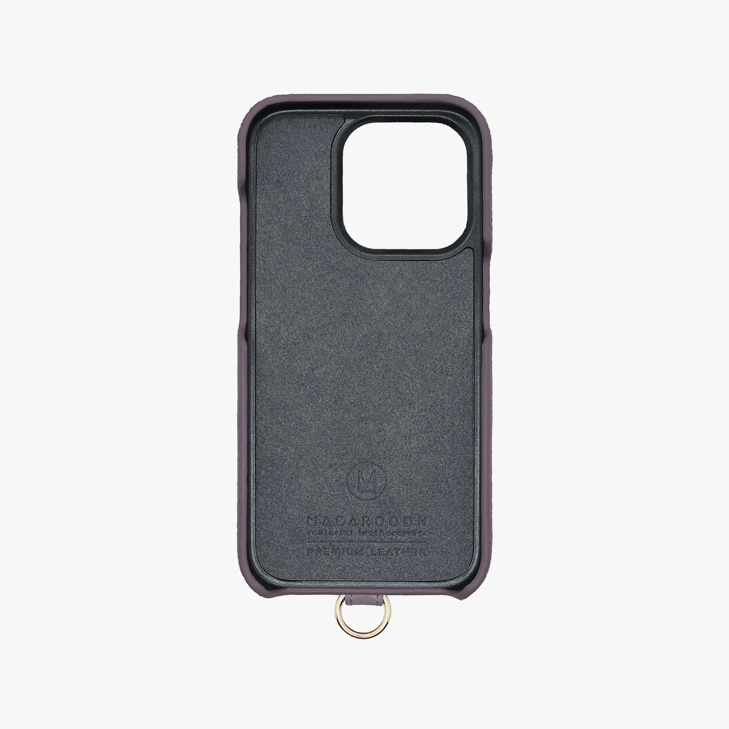 iPhone 15 Leather Sling Card Case with Wrist Leather Strap