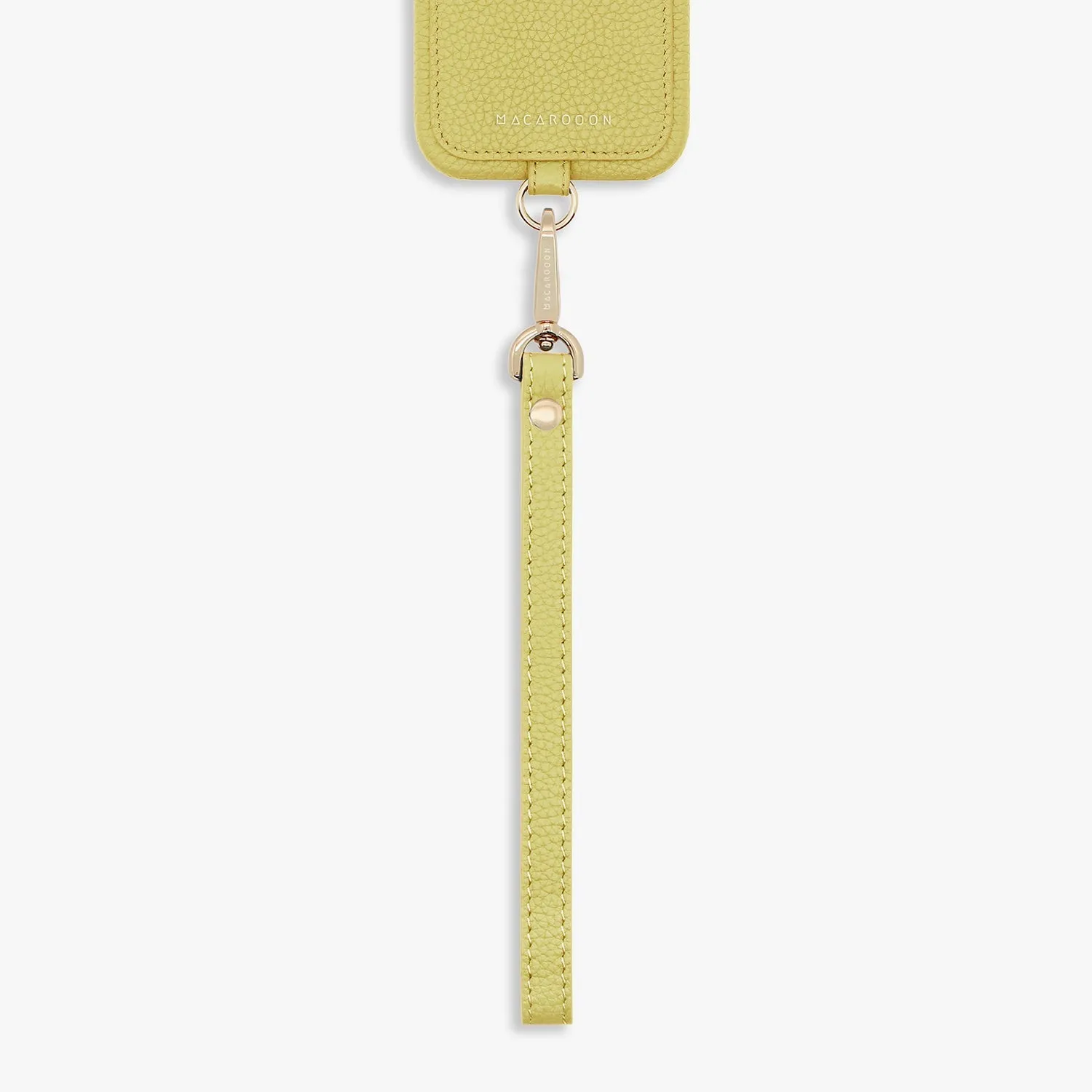 iPhone 15 Leather Sling Card Case with Wrist Leather Strap