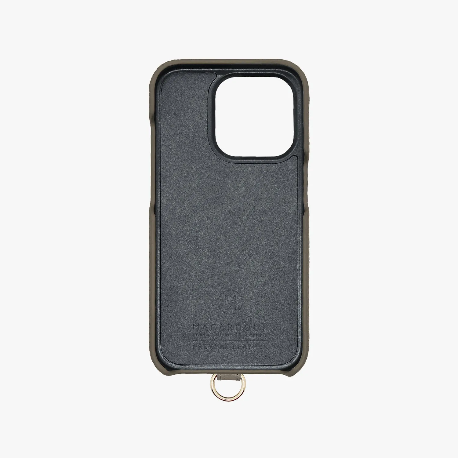 iPhone 15 Leather Sling Card Case with Wrist Leather Strap