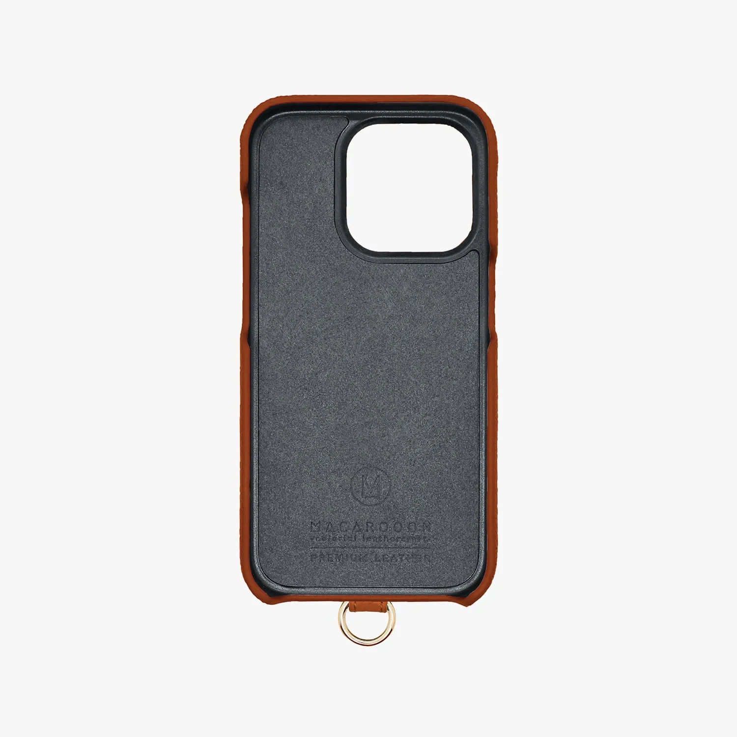 iPhone 15 Leather Sling Card Case with Wrist Leather Strap