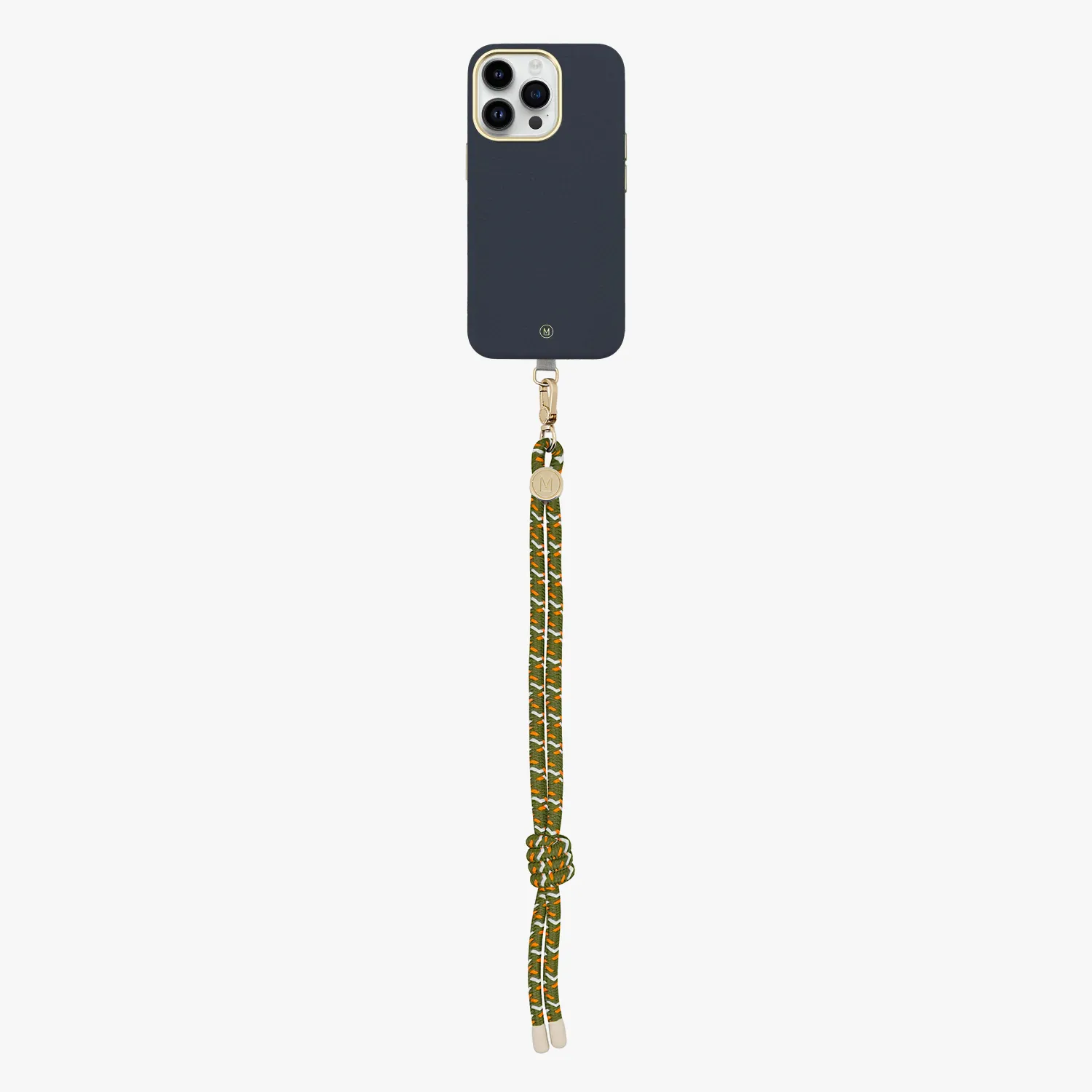 iPhone 15 Plus Leather MagSafe Case with Wrist Rope Strap