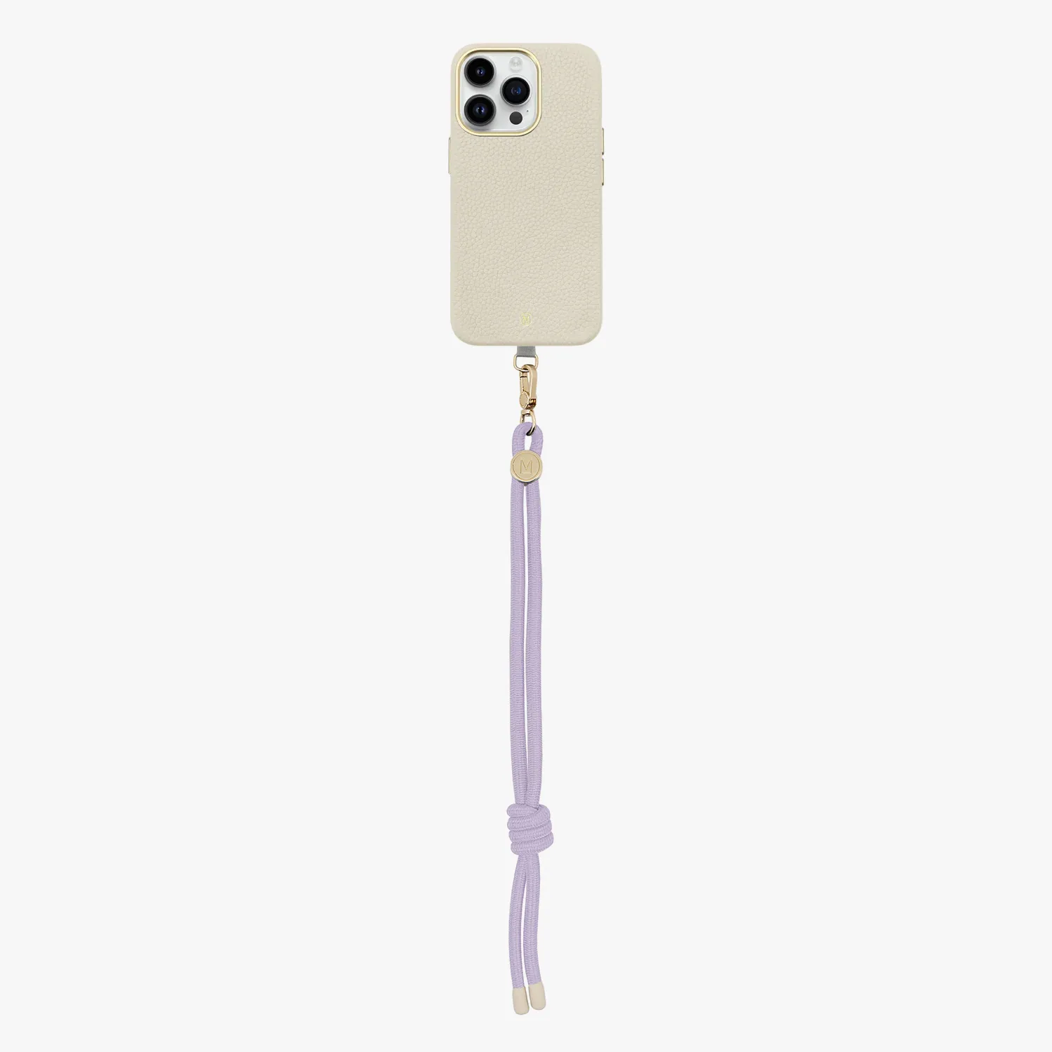 iPhone 15 Plus Leather MagSafe Case with Wrist Rope Strap