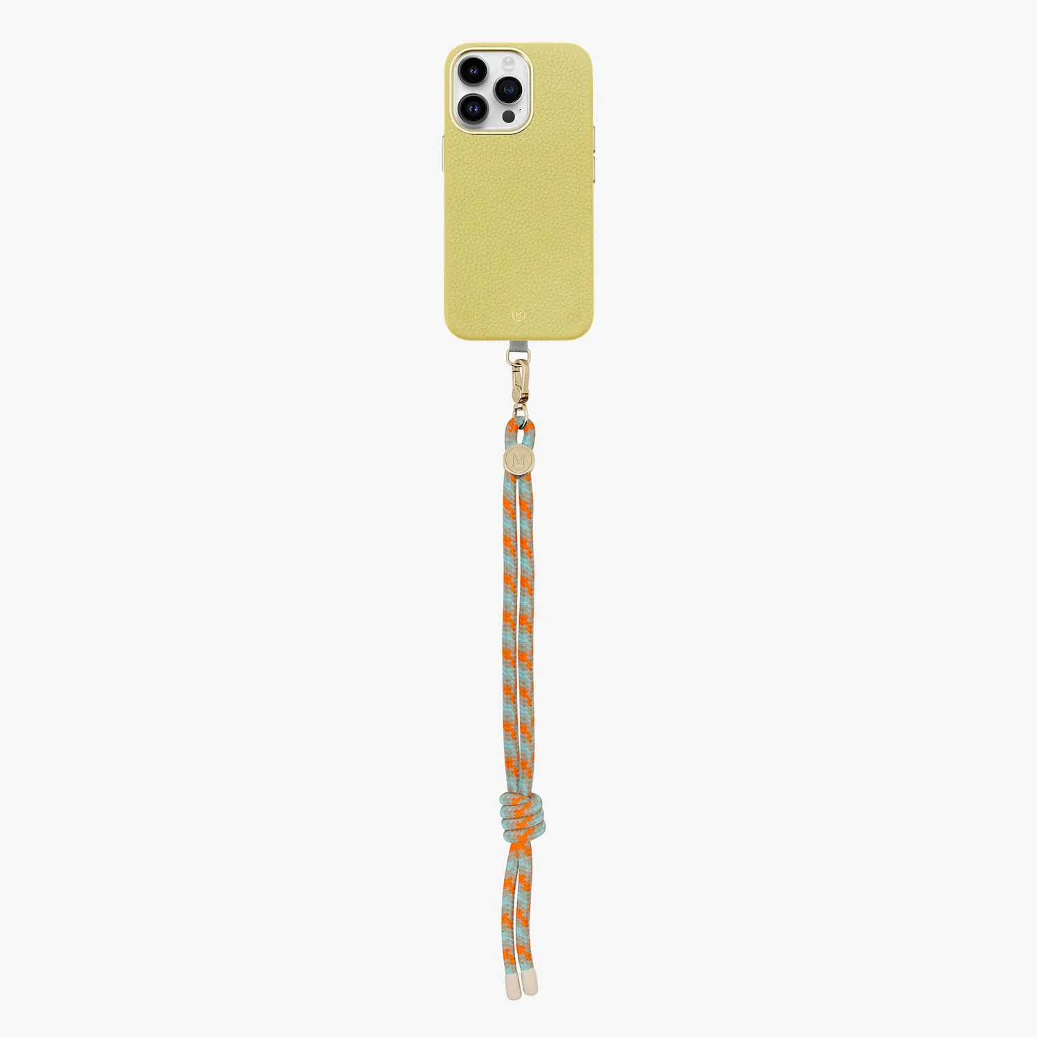 iPhone 15 Plus Leather MagSafe Case with Wrist Rope Strap