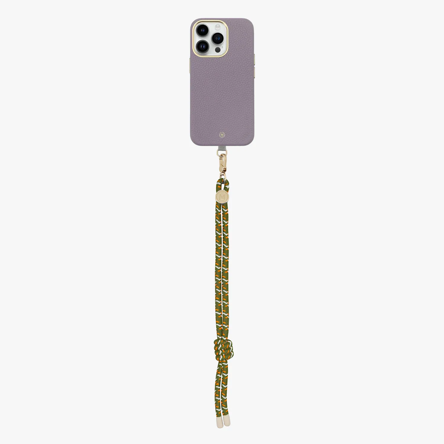 iPhone 15 Plus Leather MagSafe Case with Wrist Rope Strap