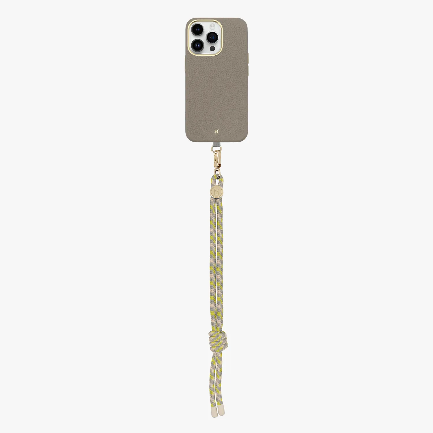 iPhone 15 Plus Leather MagSafe Case with Wrist Rope Strap