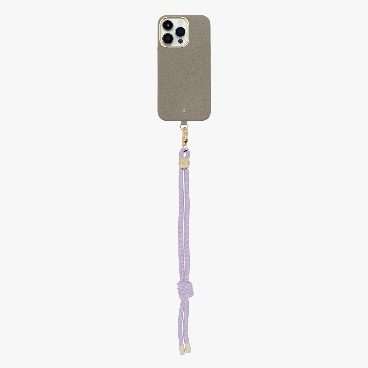 iPhone 15 Plus Leather MagSafe Case with Wrist Rope Strap