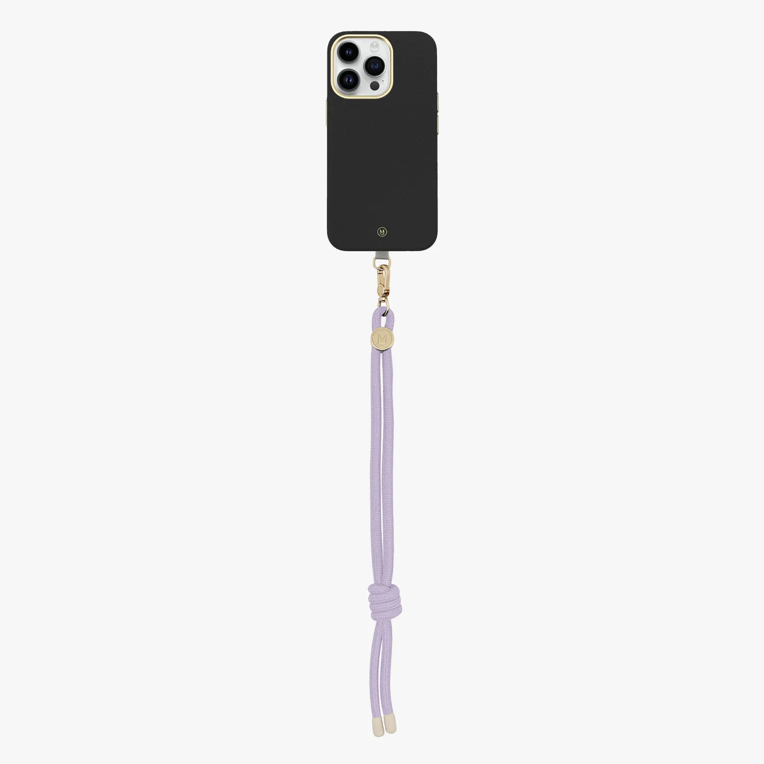 iPhone 15 Plus Leather MagSafe Case with Wrist Rope Strap