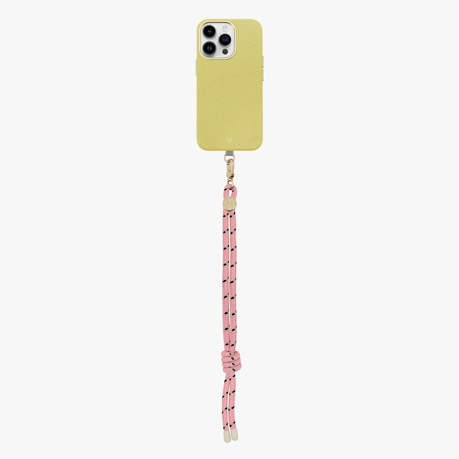iPhone 15 Plus Leather MagSafe Case with Wrist Rope Strap