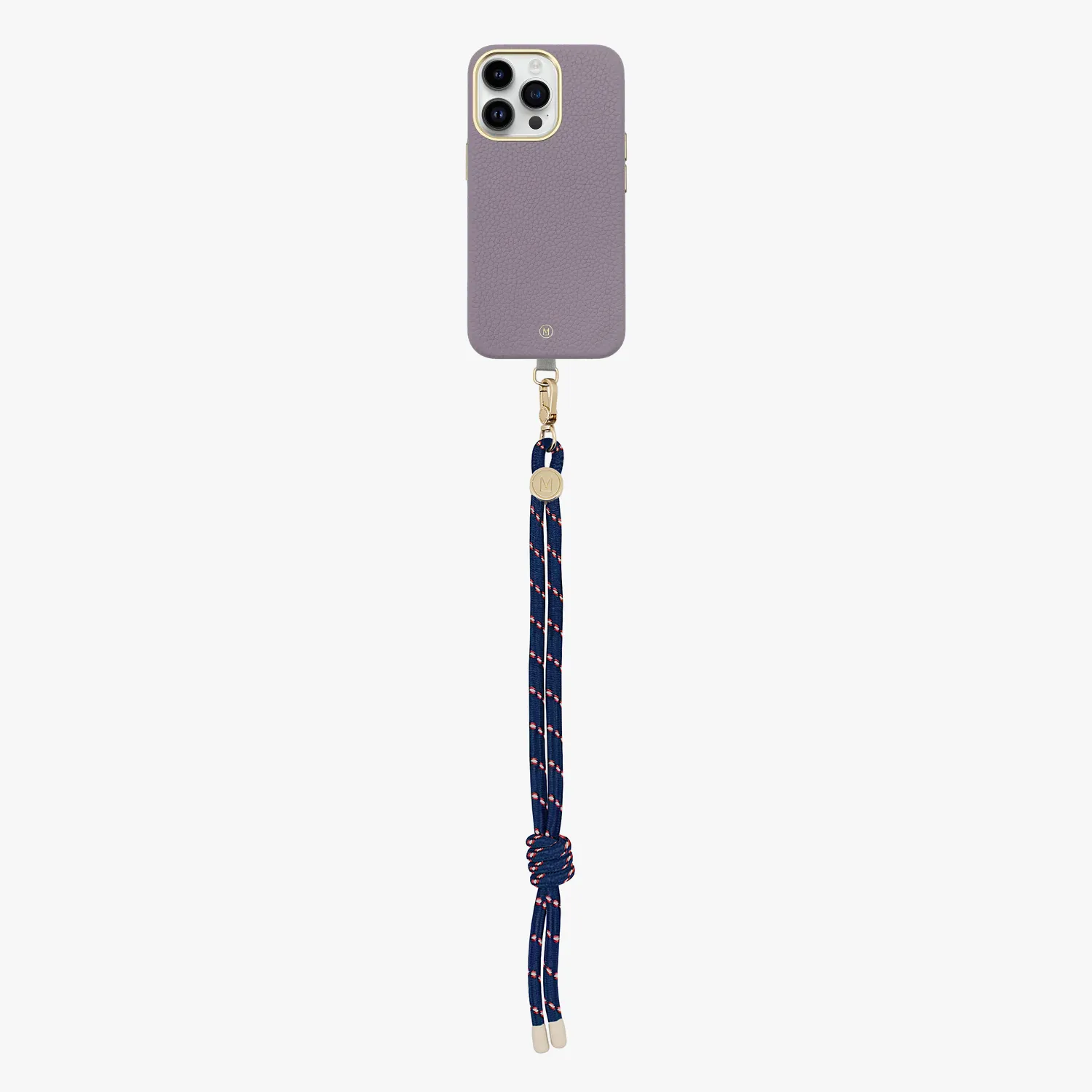 iPhone 15 Plus Leather MagSafe Case with Wrist Rope Strap