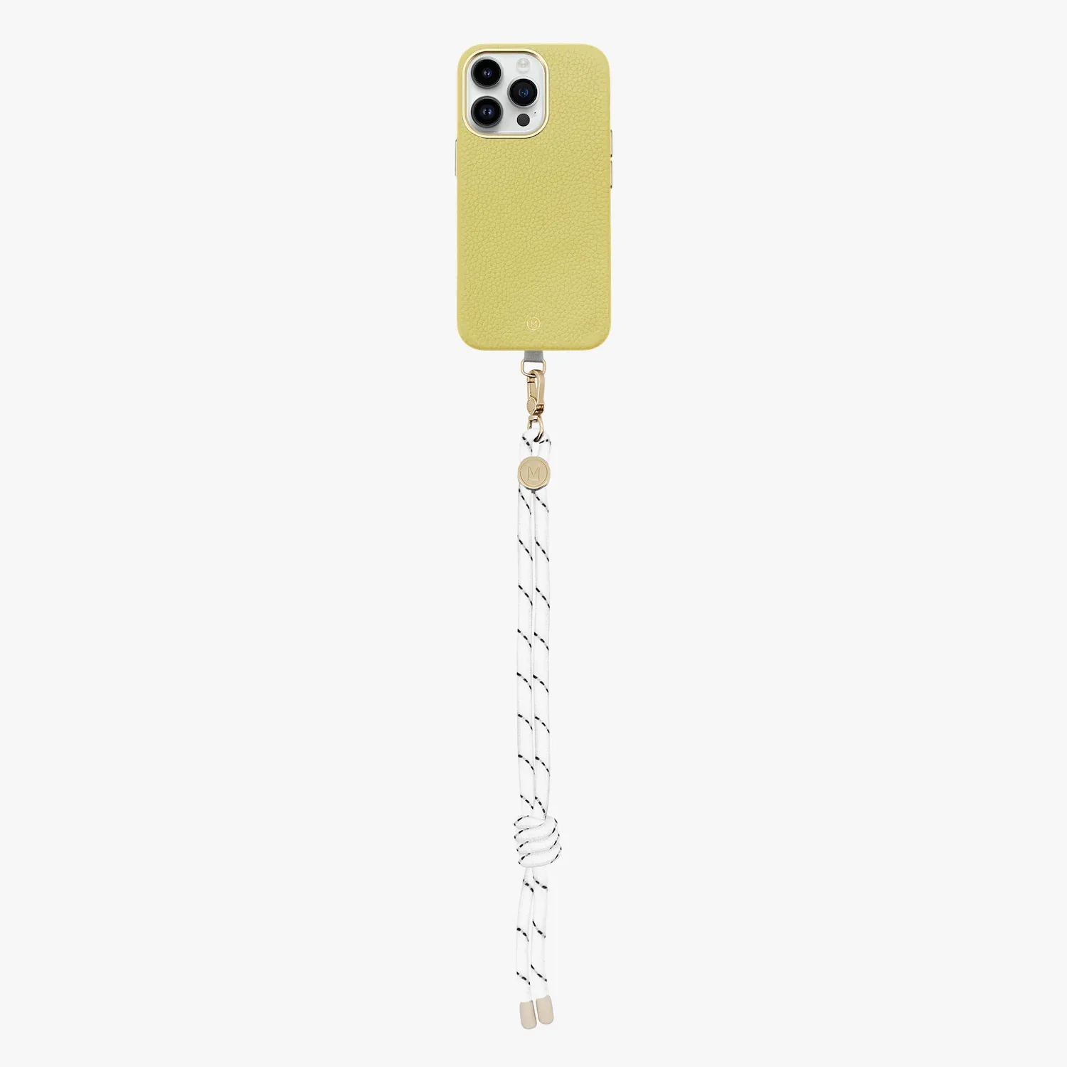 iPhone 15 Plus Leather MagSafe Case with Wrist Rope Strap