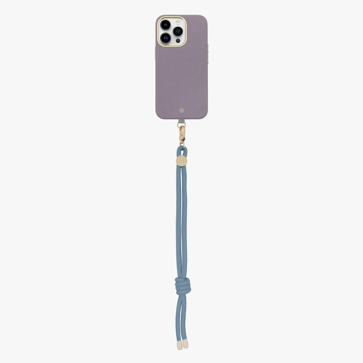 iPhone 15 Plus Leather MagSafe Case with Wrist Rope Strap