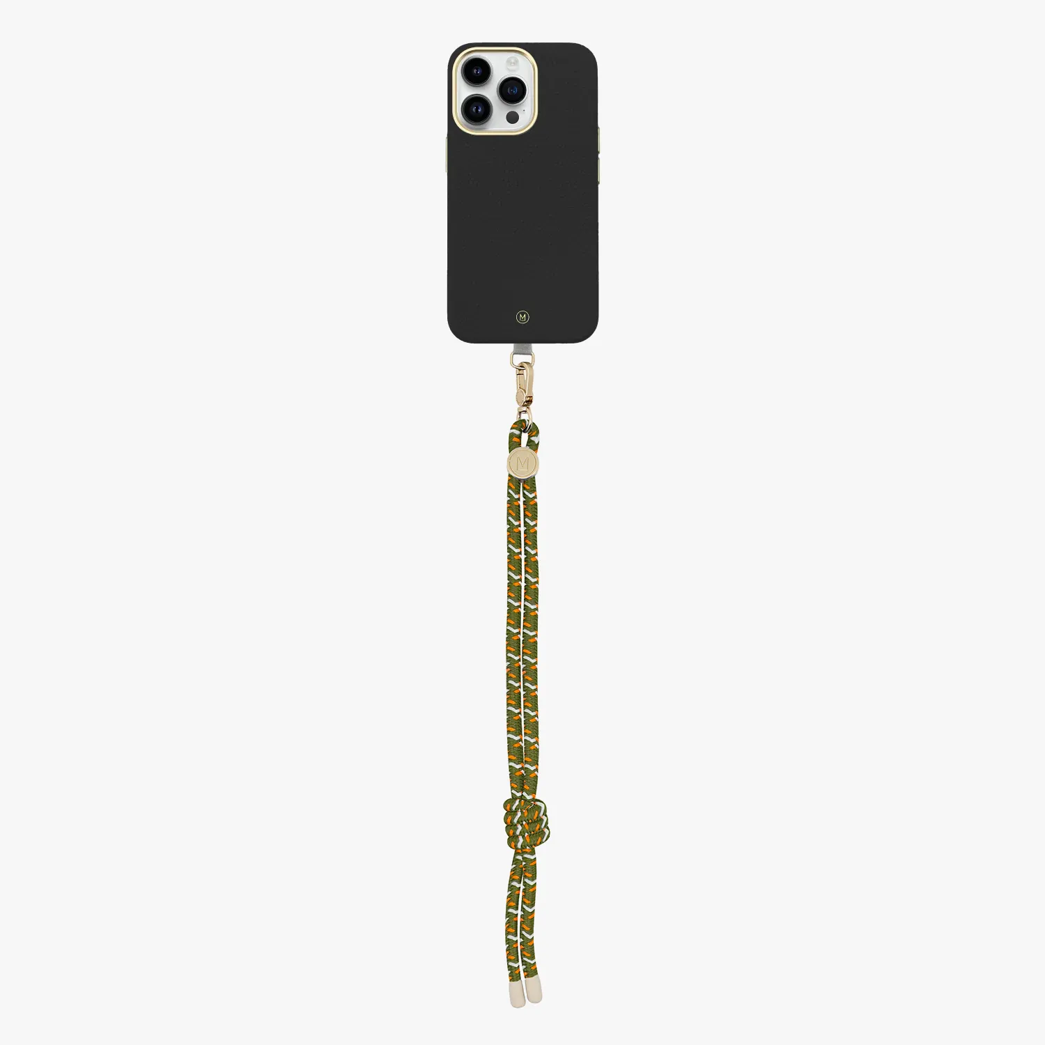 iPhone 15 Plus Leather MagSafe Case with Wrist Rope Strap